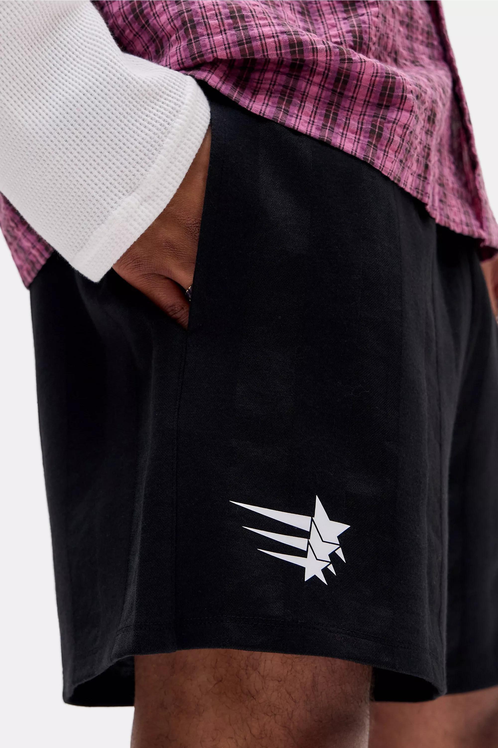 Black iets frans... Stripe Sports Shorts, BLK, large image number 1