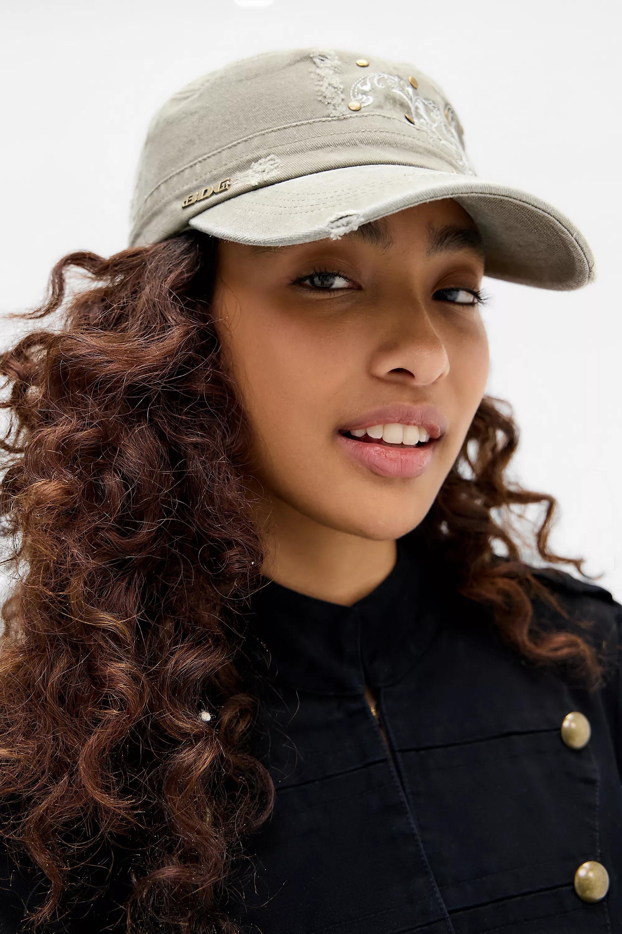 Khaki Bdg Studded Utility Cap, KHAKI, medium