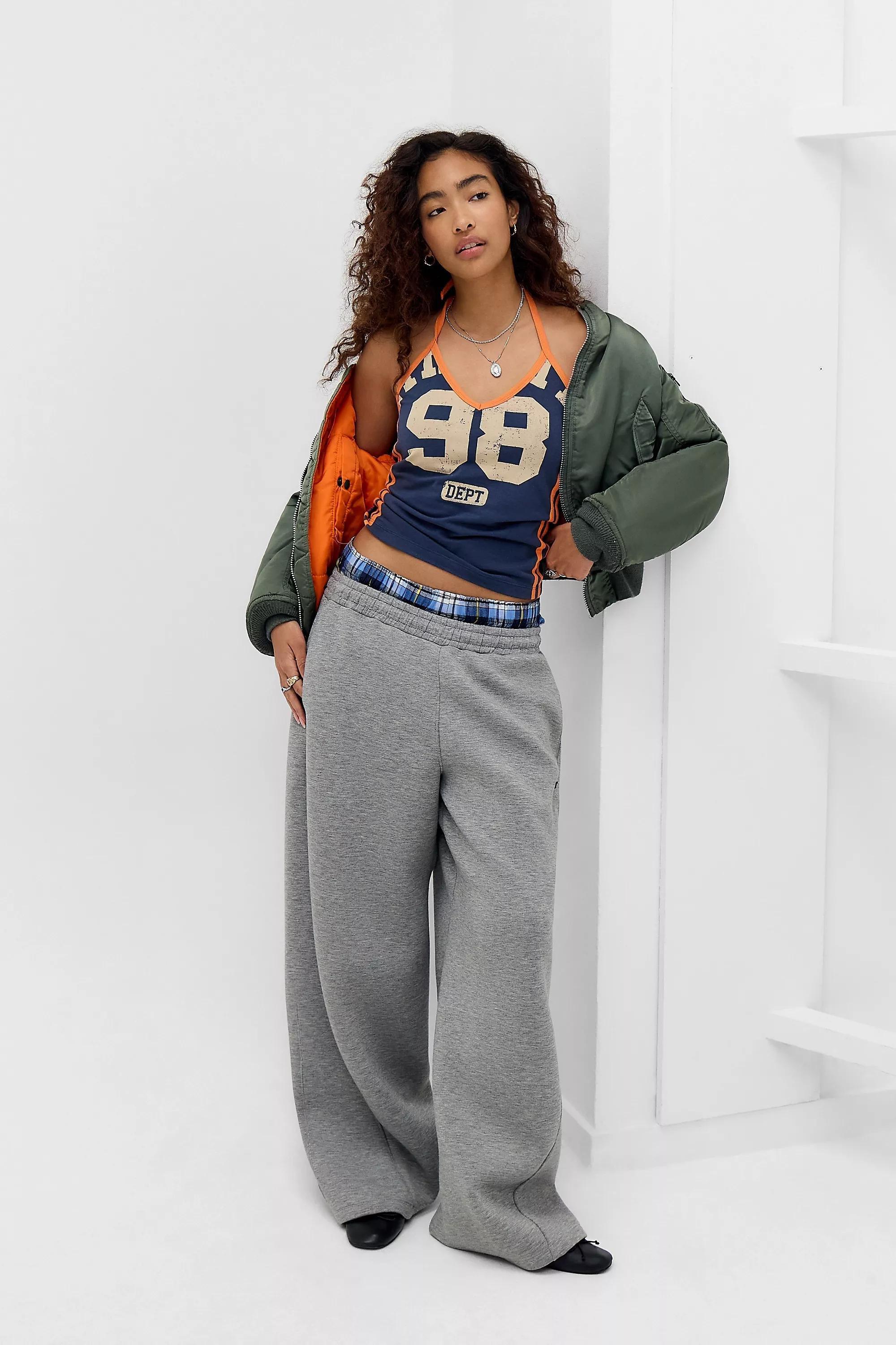 Navy Uo 98 Tie Neck Halter Top, NAVY, large image number 1