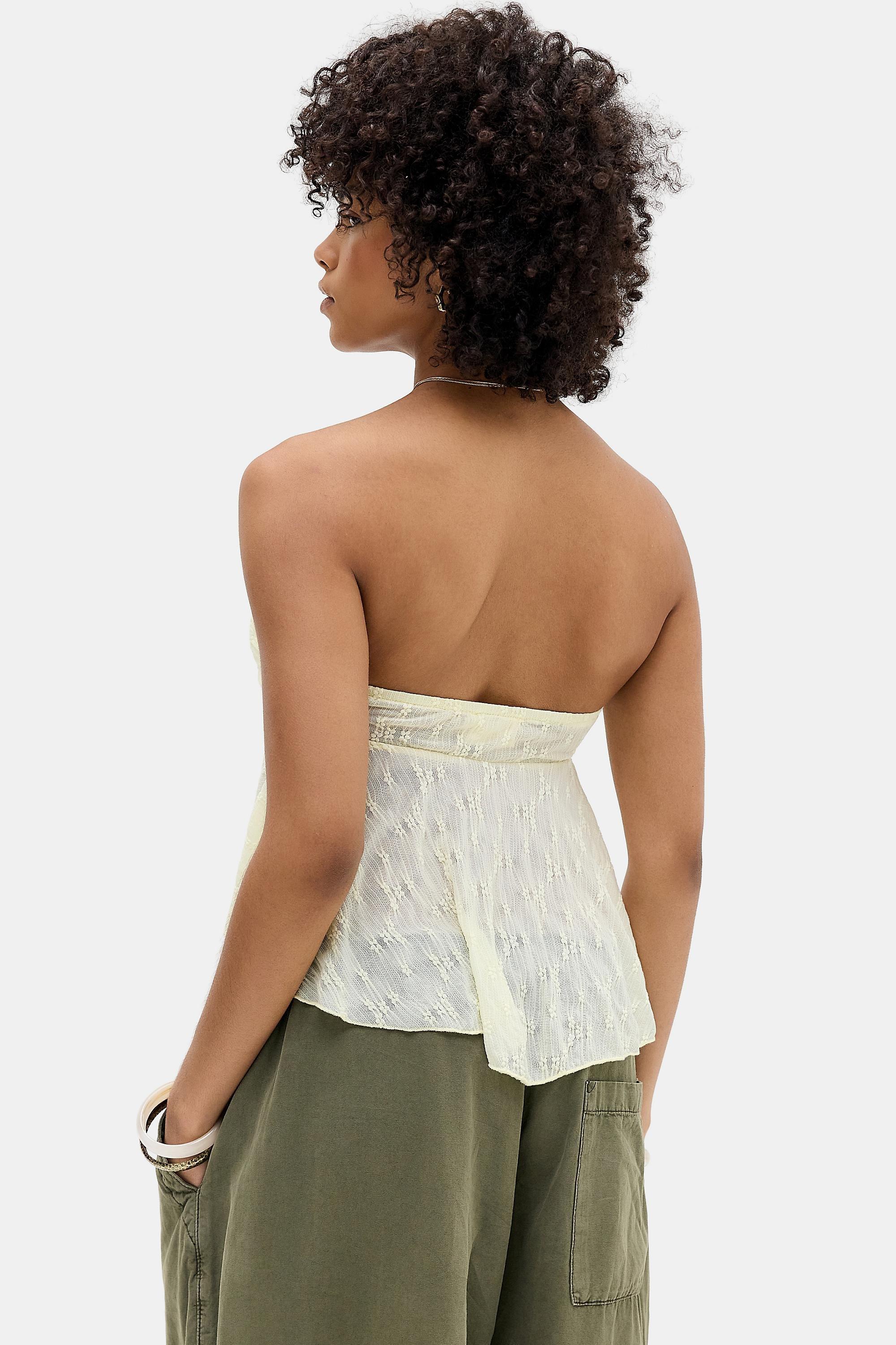 Yellow Kiss The Sky Uo Juniper Strapless Top, YEL, large image number 3