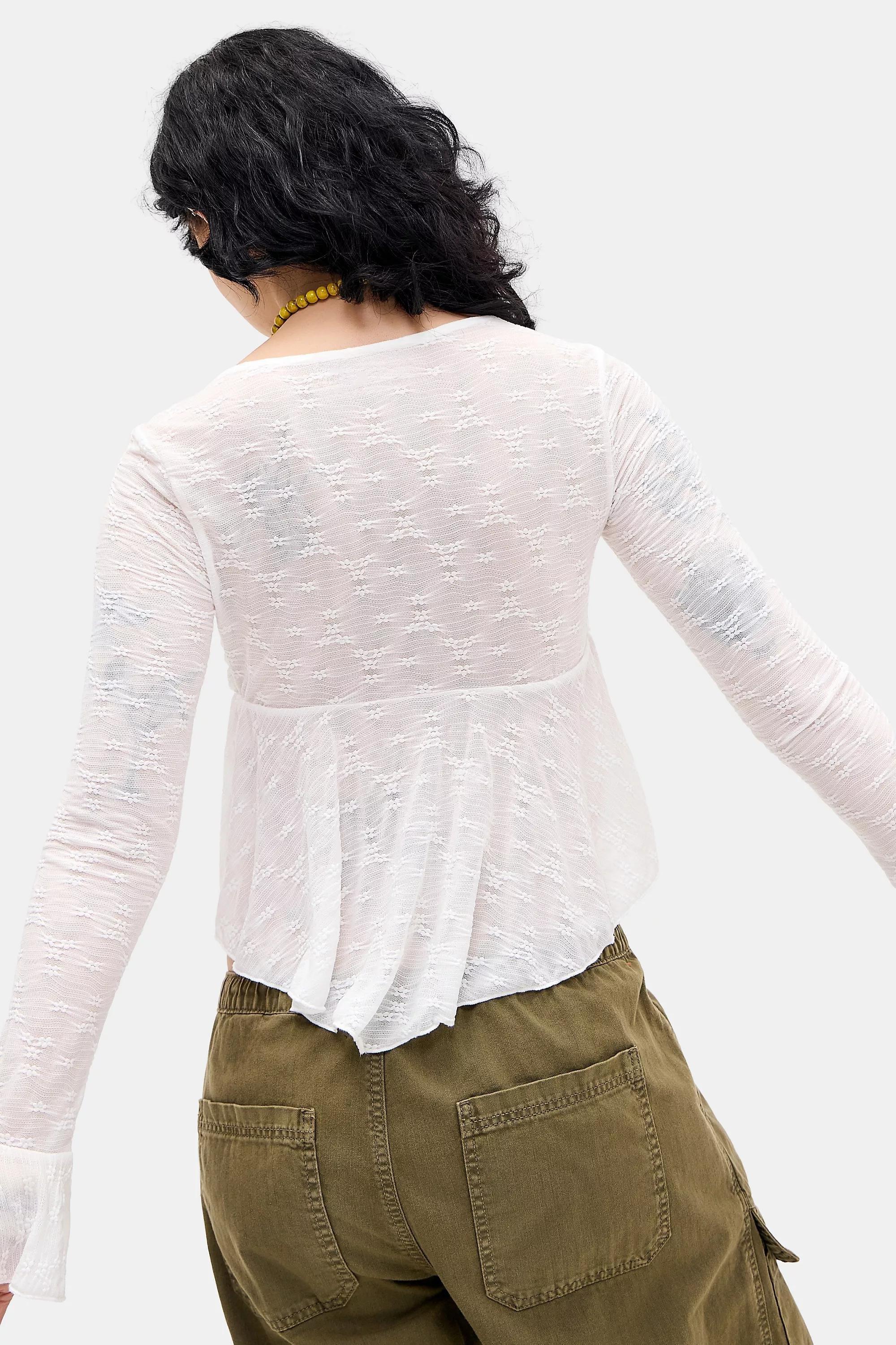 White Kiss The Sky Uo Minka Lace Top, WHT, large image number 3