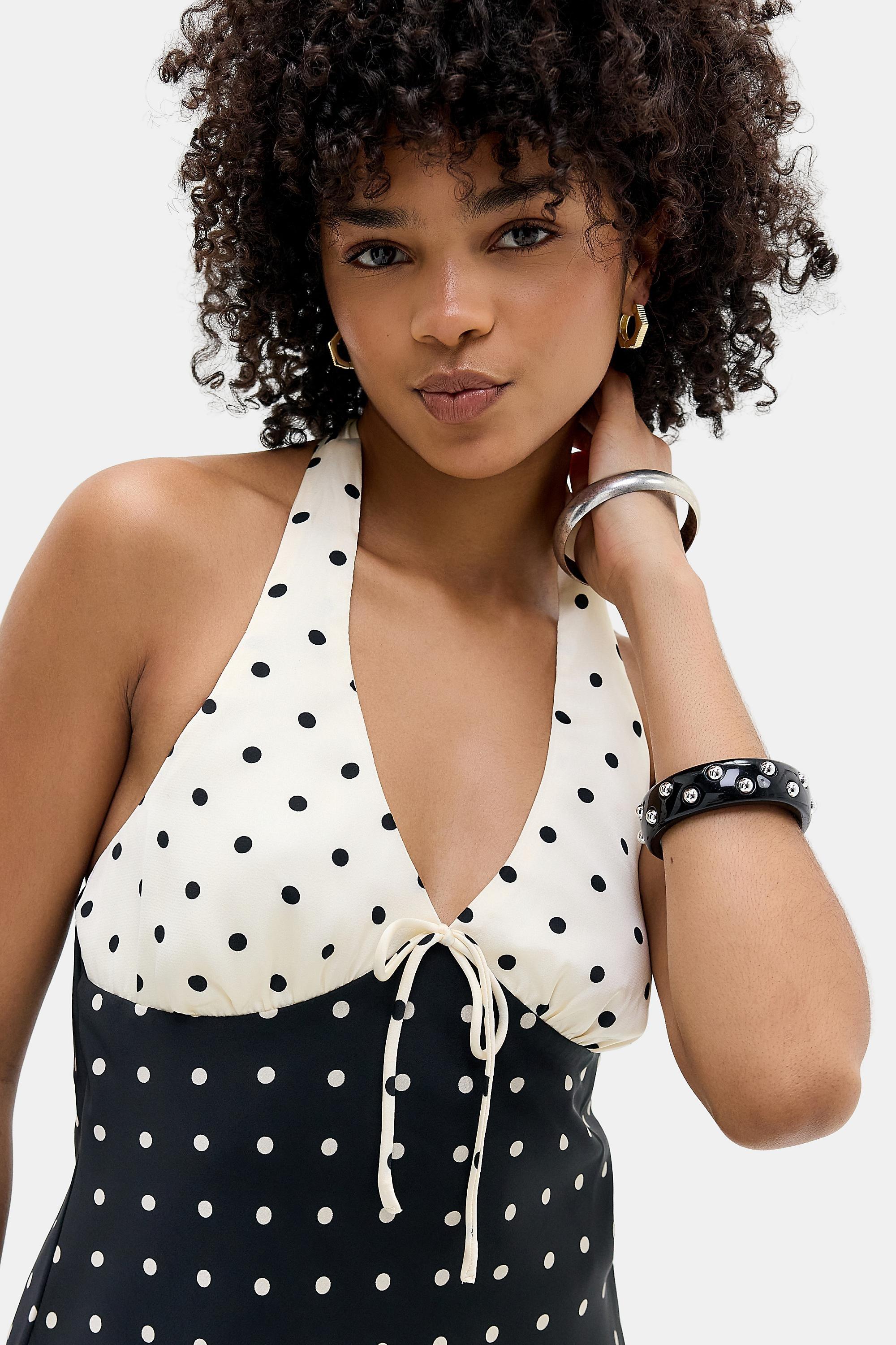 Multicolour Kiss The Sky Kaia Spliced Halter Mini Dress, ASSORT, large image number 1