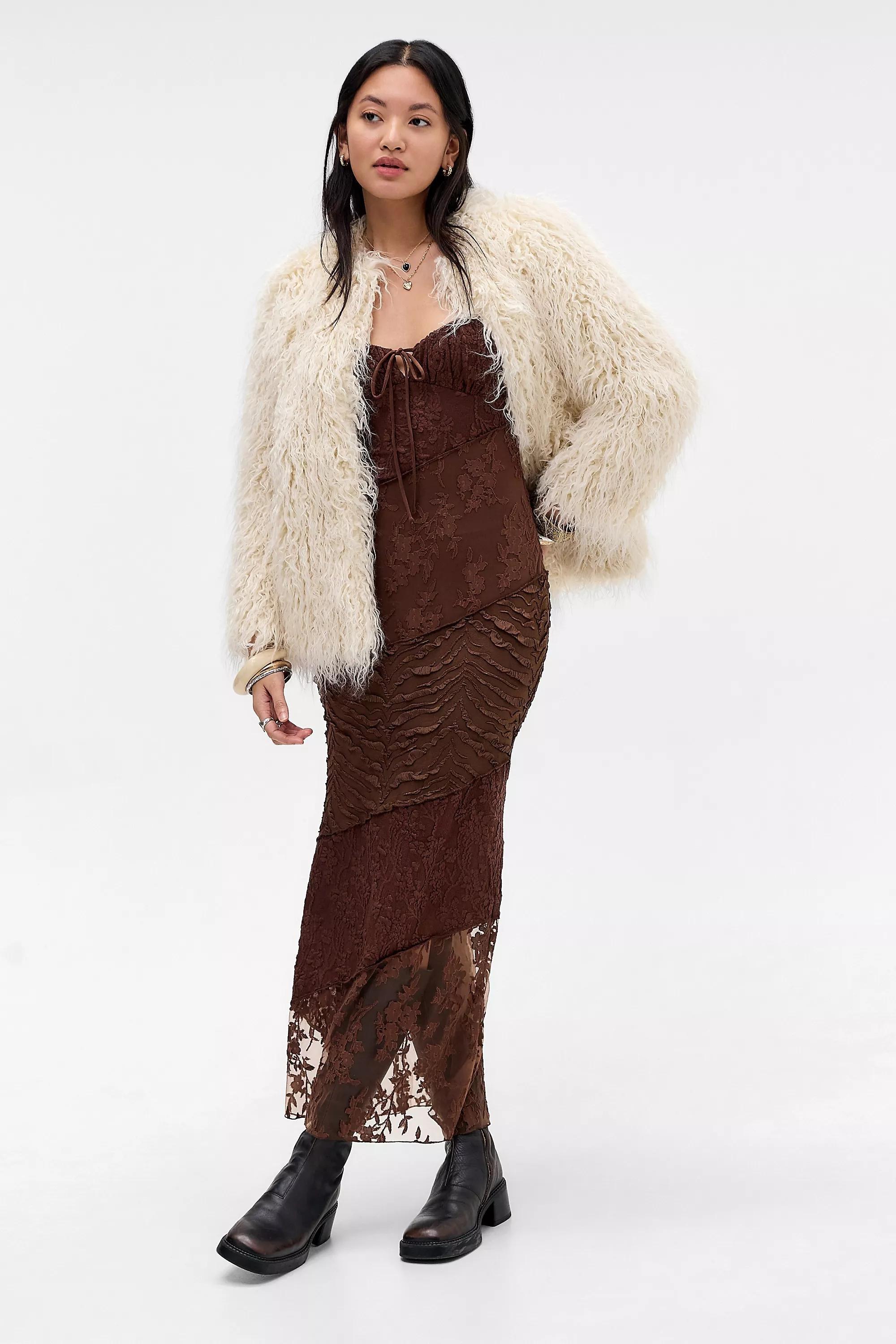 Brown Kiss The Sky Alessandra Spliced Maxi Dress, BRN, medium