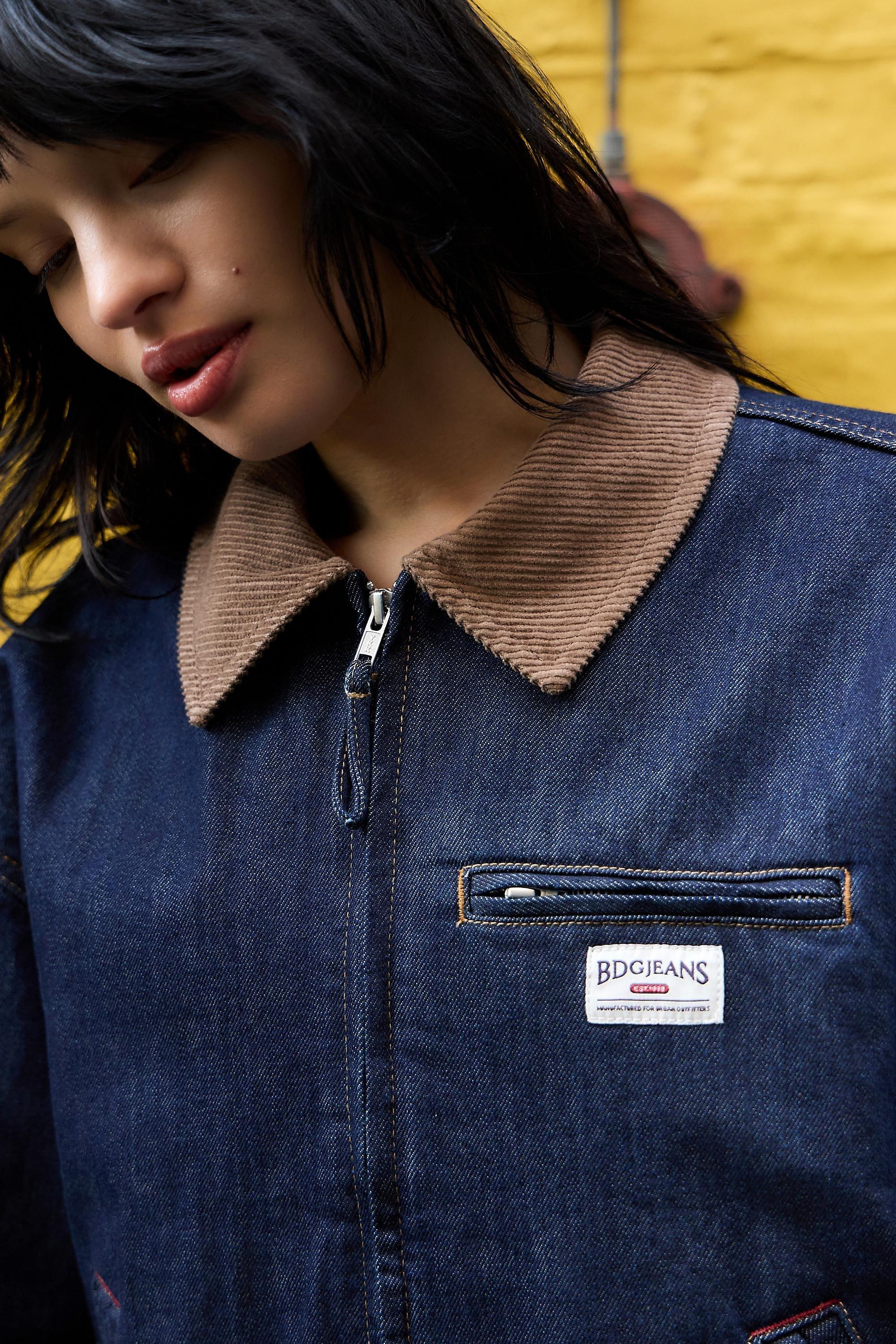 Navy Bdg Luca Shrunken Denim Jacket, DENIM D, large image number 2