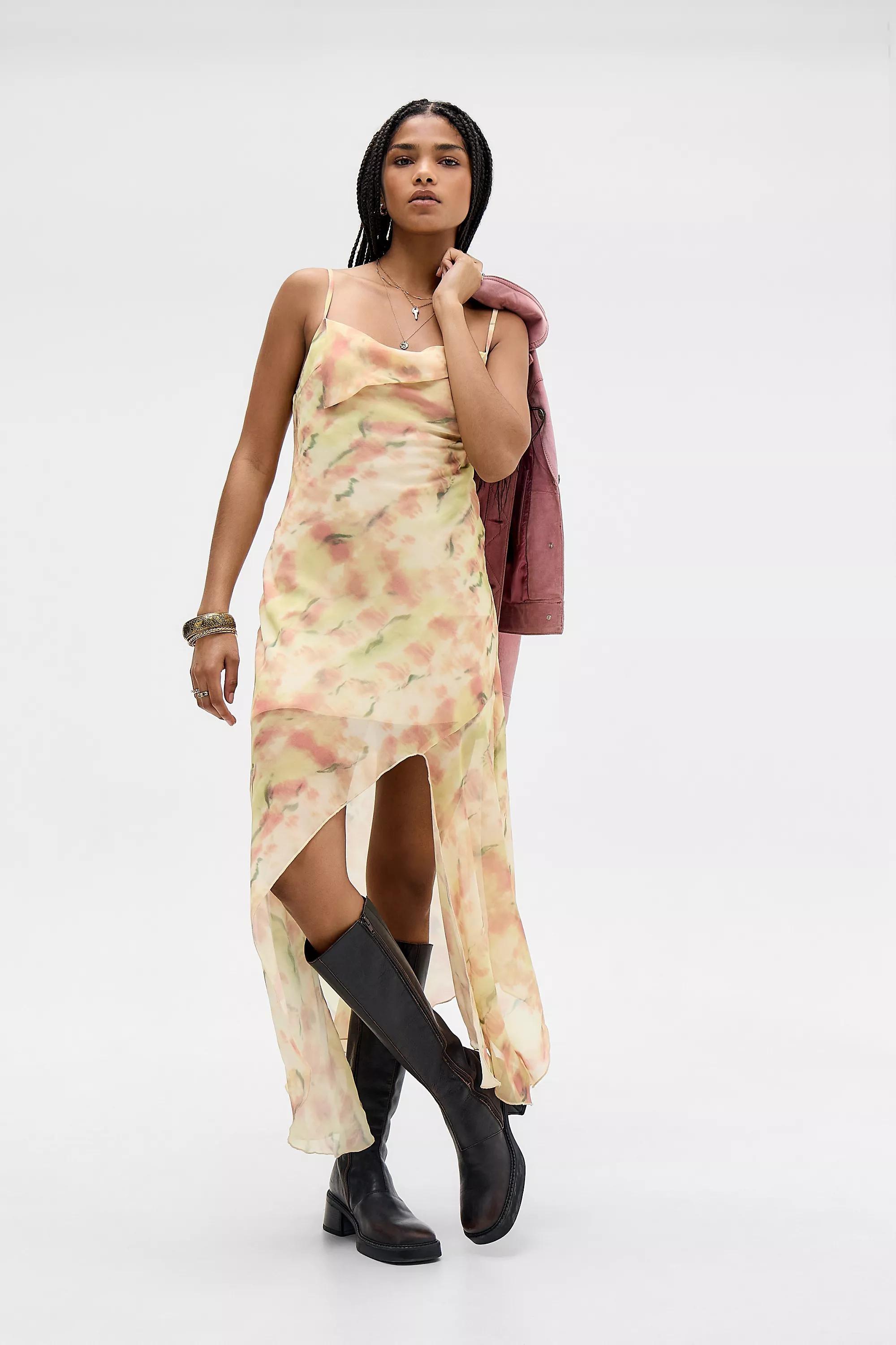 Multicolour Kiss The Sky Amber Asymmetric Midi Dress, ASSORT, large image number 3