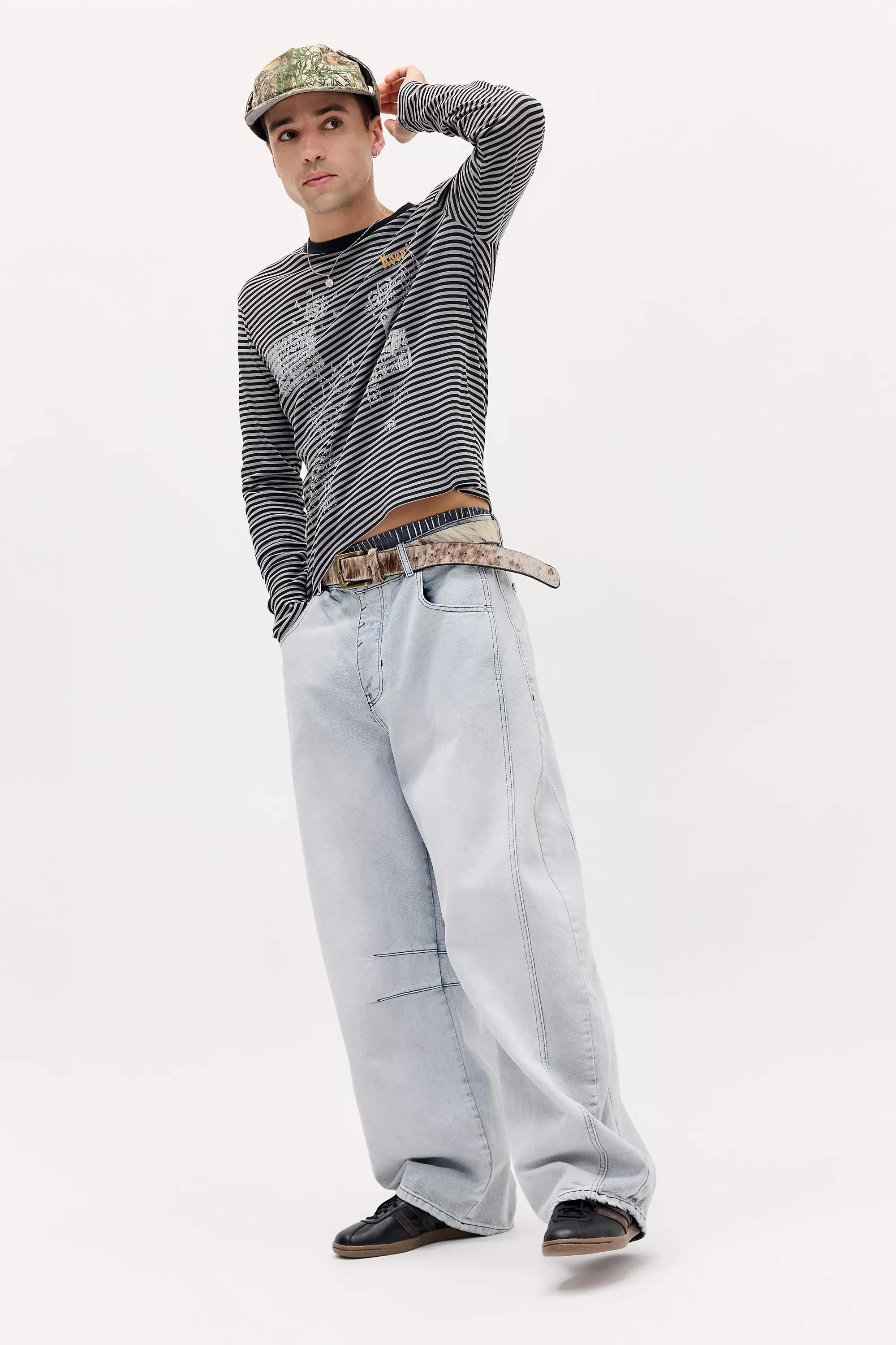 Black Bdg Striped Long Sleeve T-Shirt, BLK, large image number 1