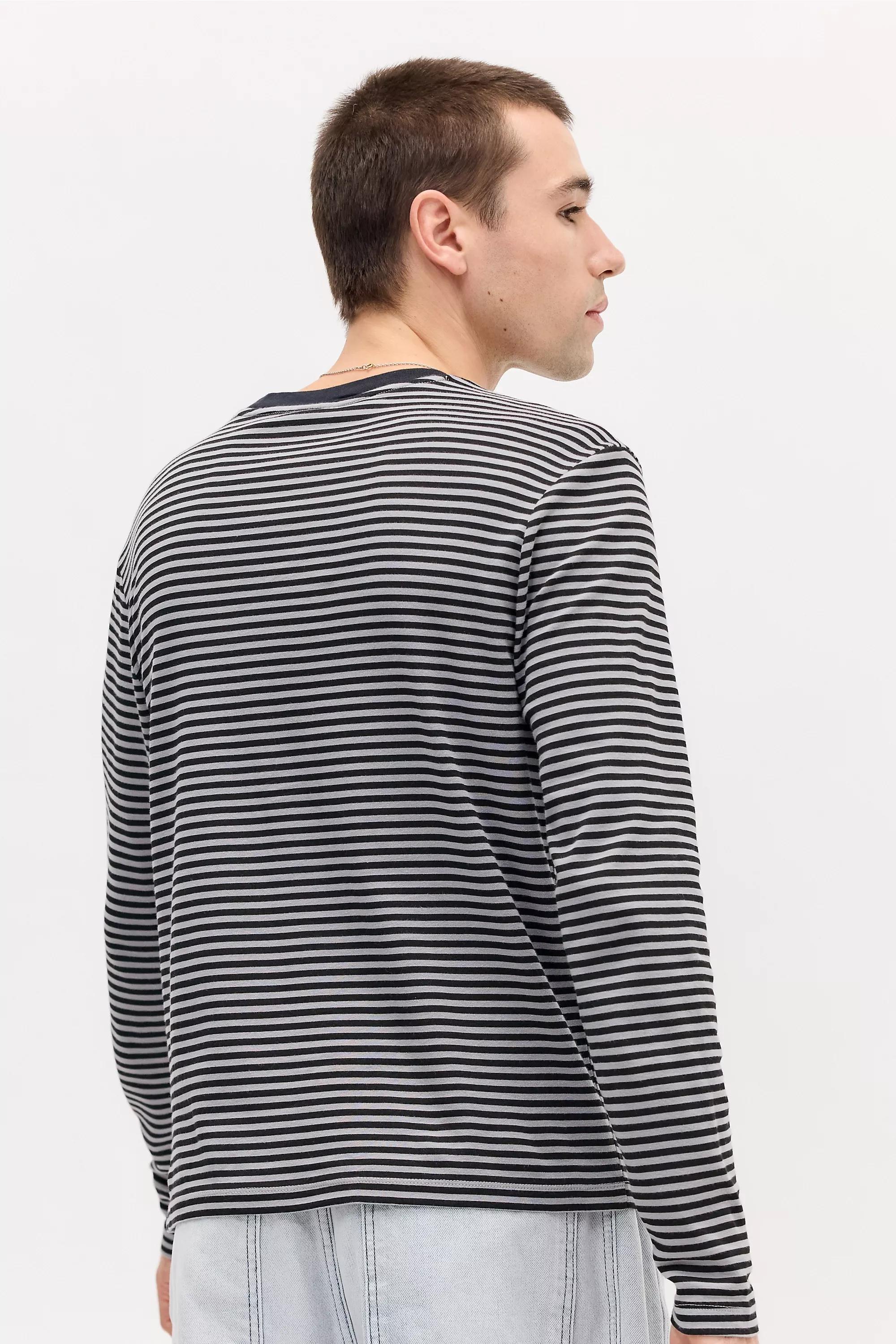 Black Bdg Striped Long Sleeve T-Shirt, BLK, large image number 3