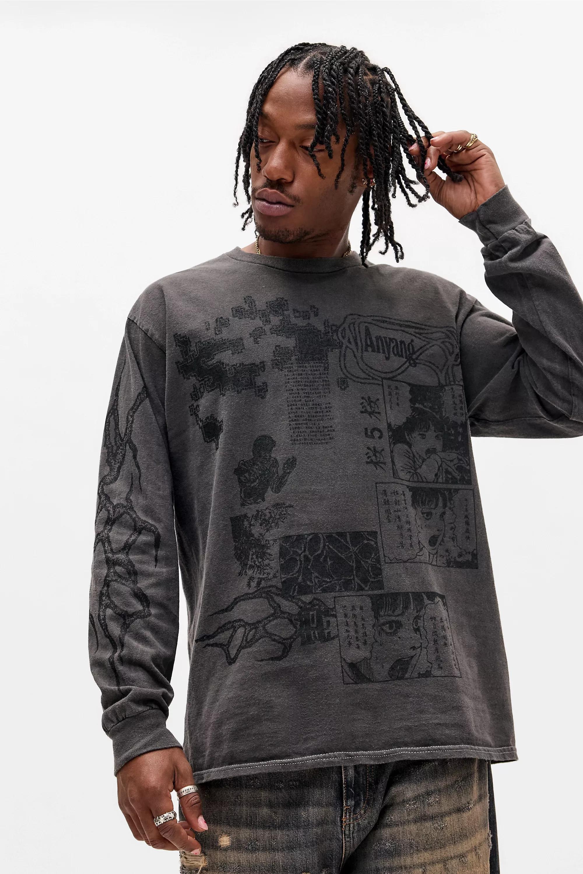 Black Uo Long Sleeve T-Shirt, BLK, large image number 0