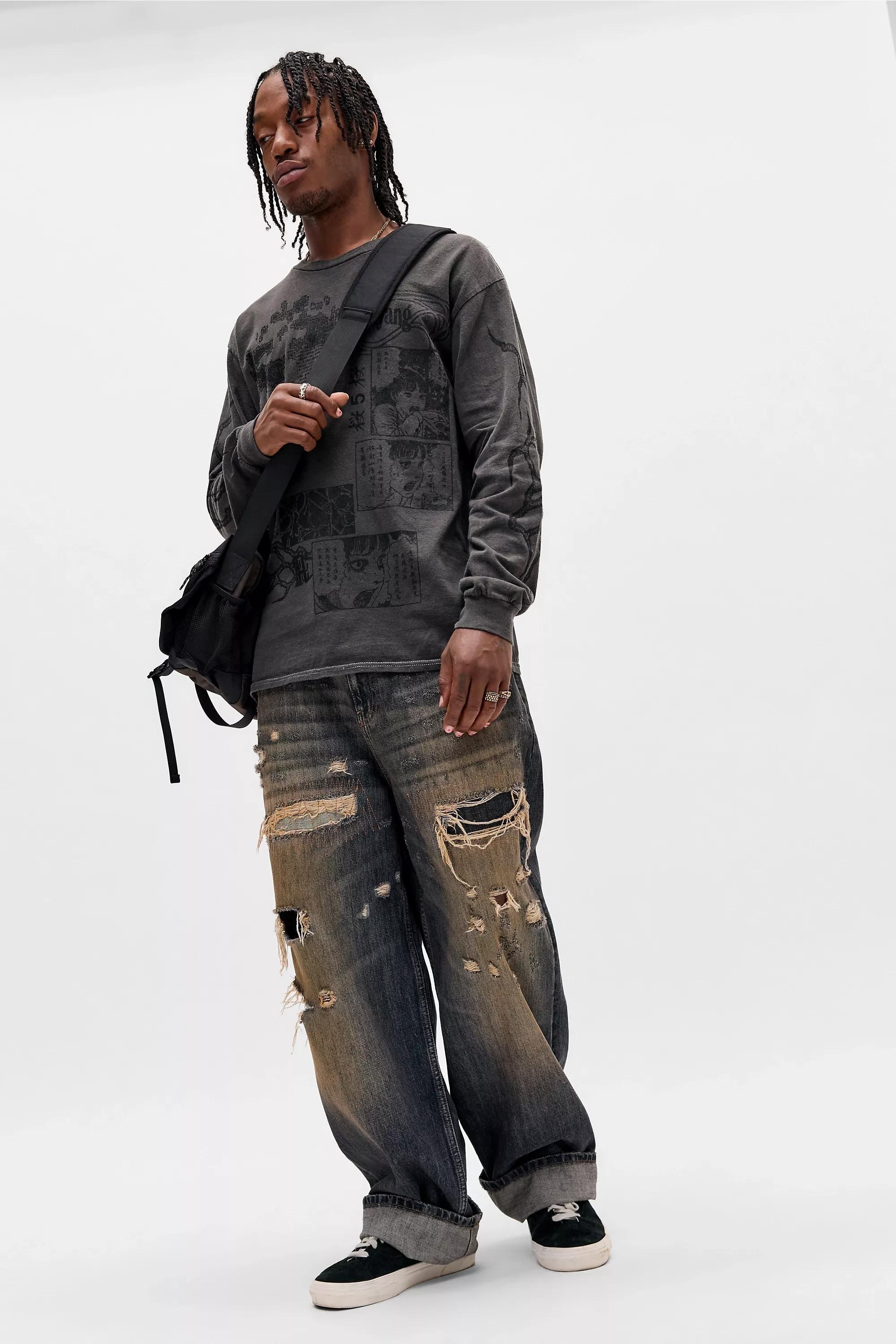 Black Uo Long Sleeve T-Shirt, BLK, large image number 1