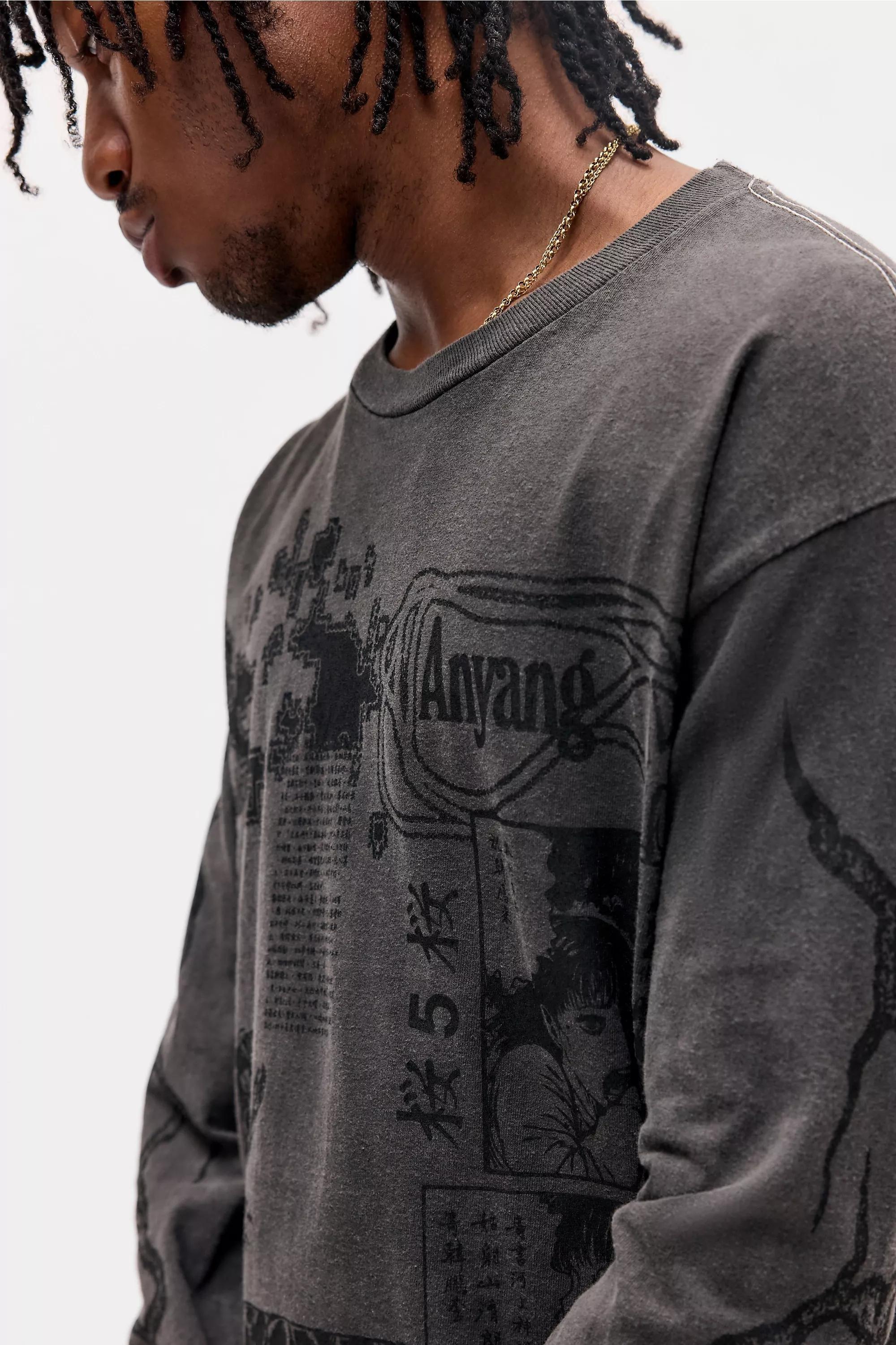 Black Uo Long Sleeve T-Shirt, BLK, large image number 2