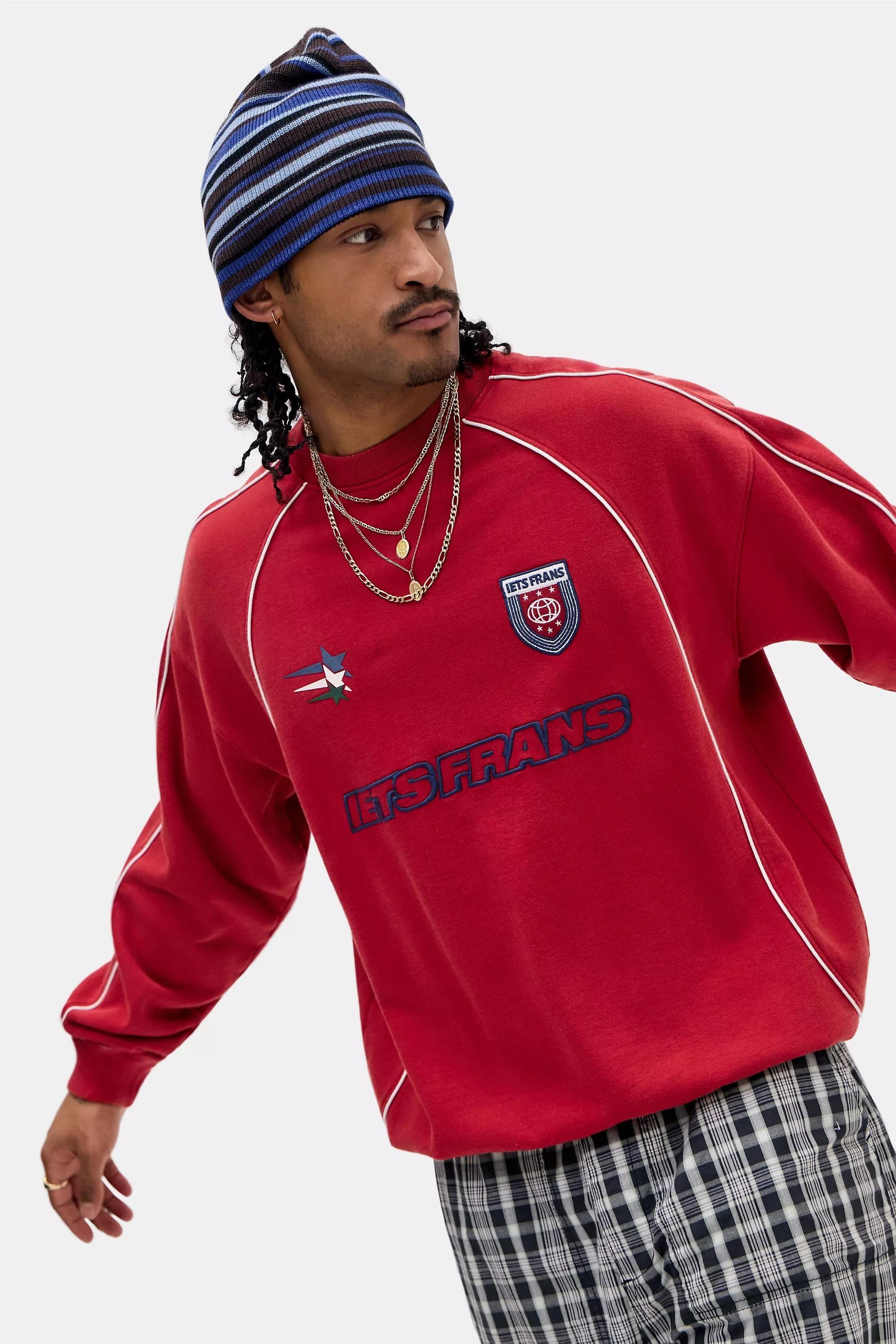 RED iets frans... Red Football Sweatshirt, RED, large image number 1