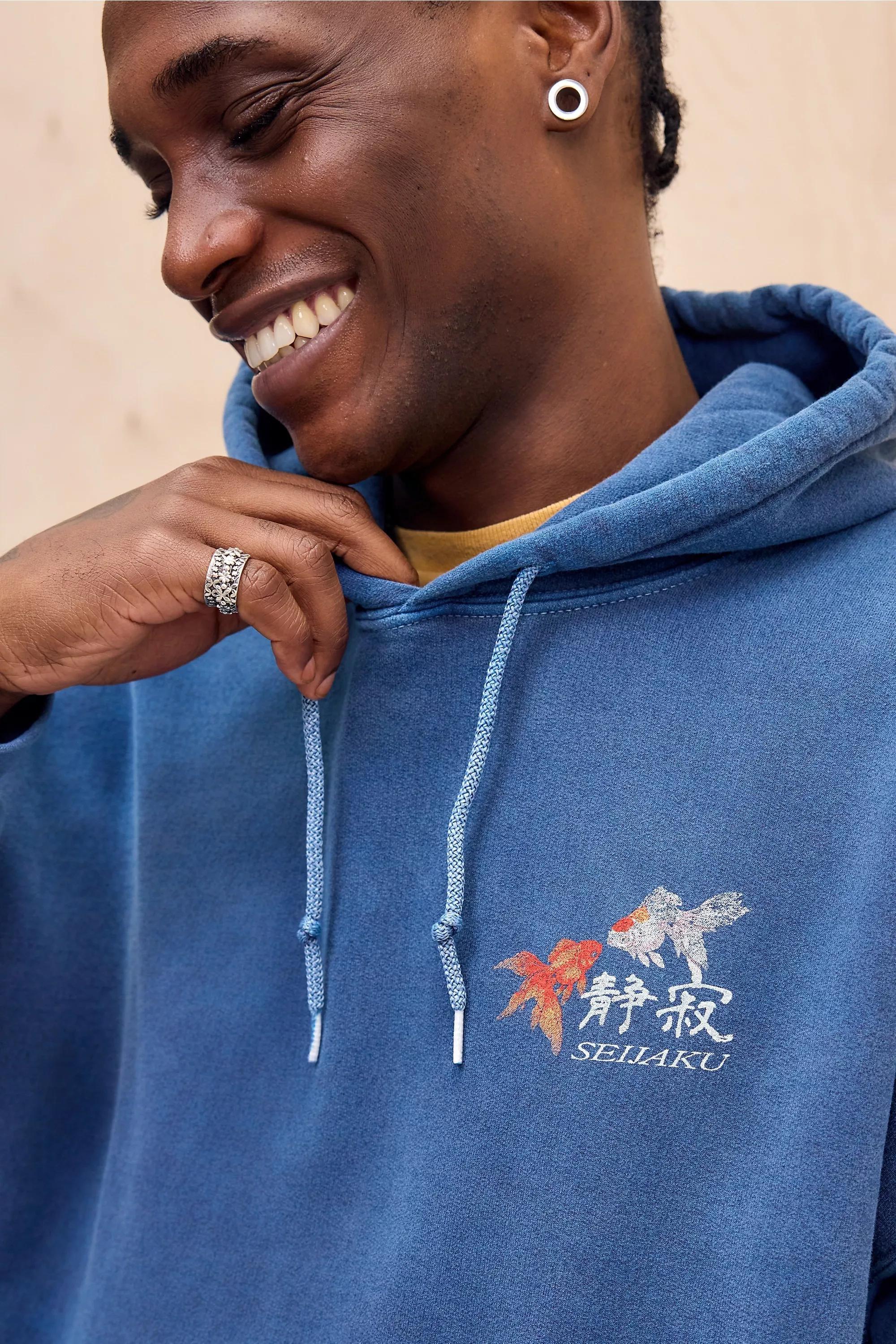 Blue Uo Relaxed Hoodie, BLUE, large image number 3