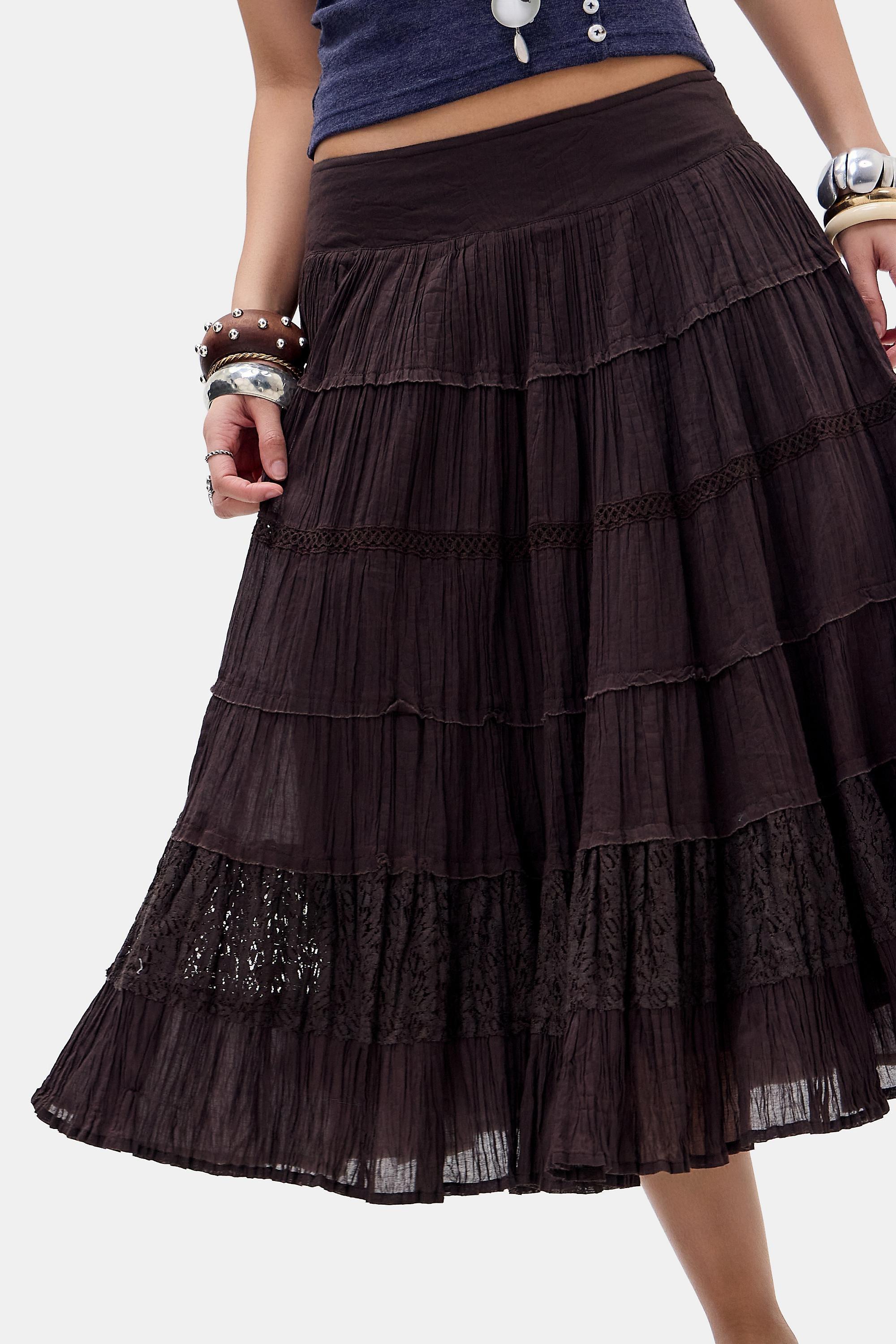 Brown Kimchi Blue Eila Midi Skirt, BRN, medium