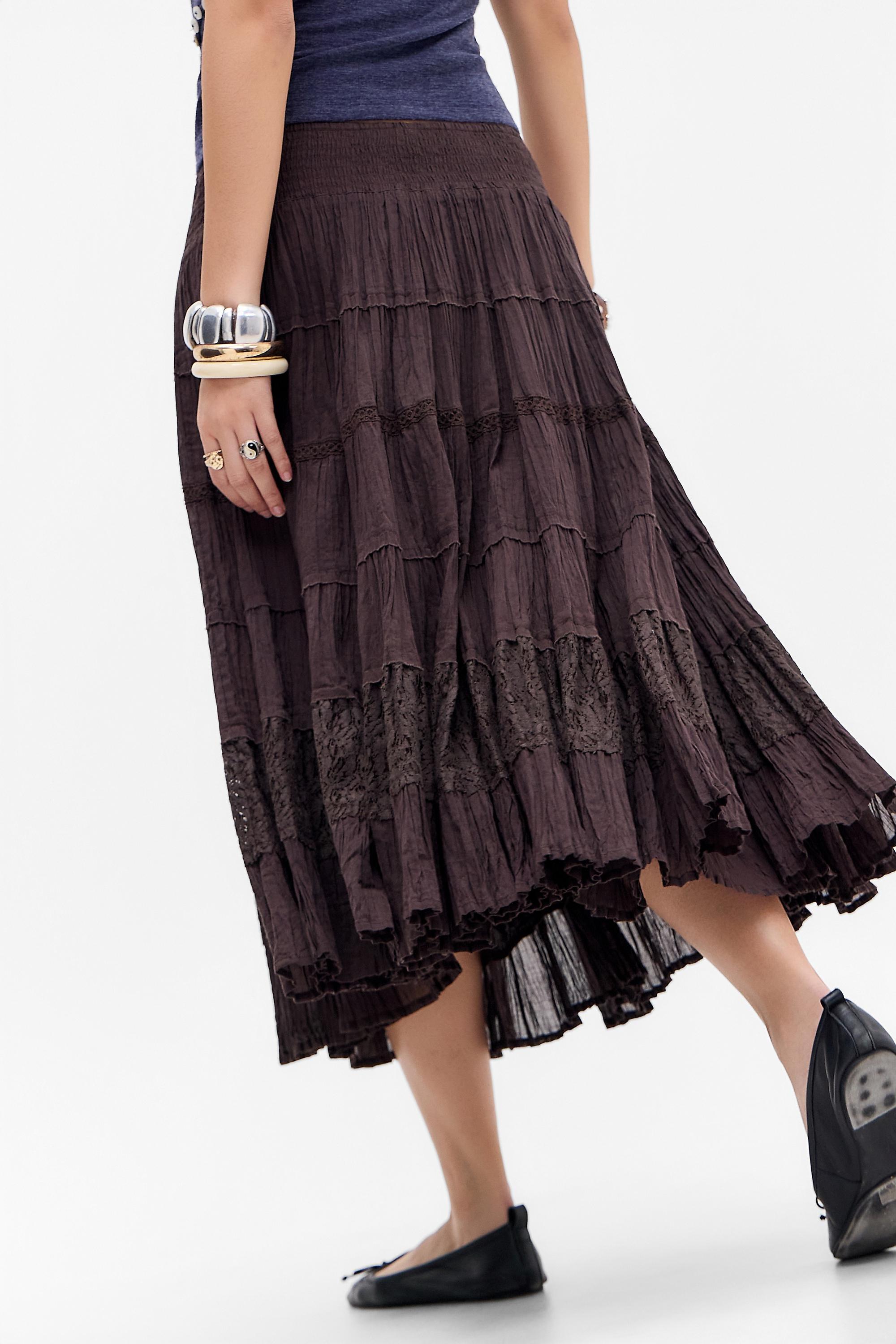 Brown Kimchi Blue Eila Midi Skirt, BRN, large image number 3