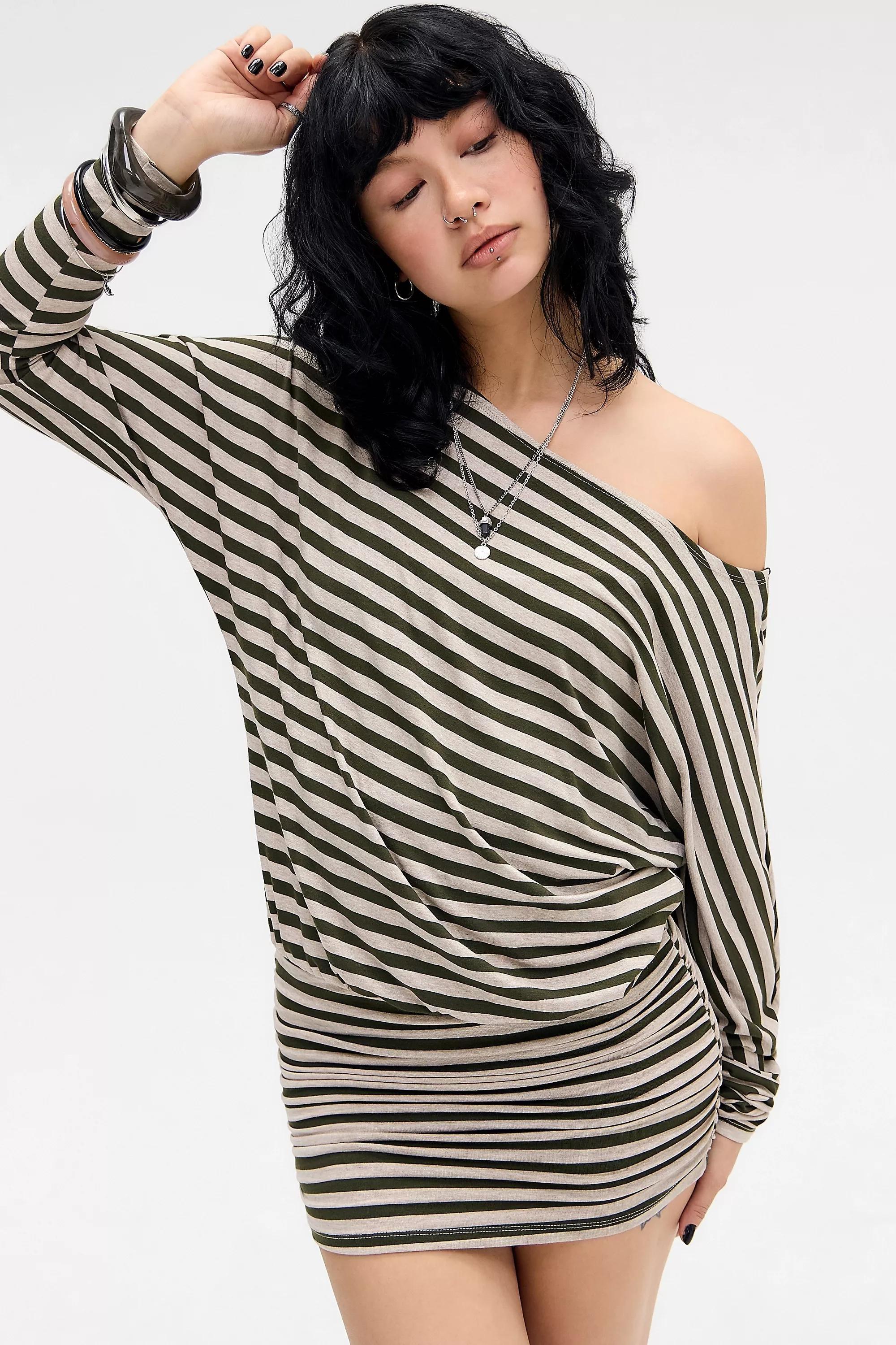 Green Silence + Noise Destin D Long Sleeve Mini Dress, GN, large image number 1