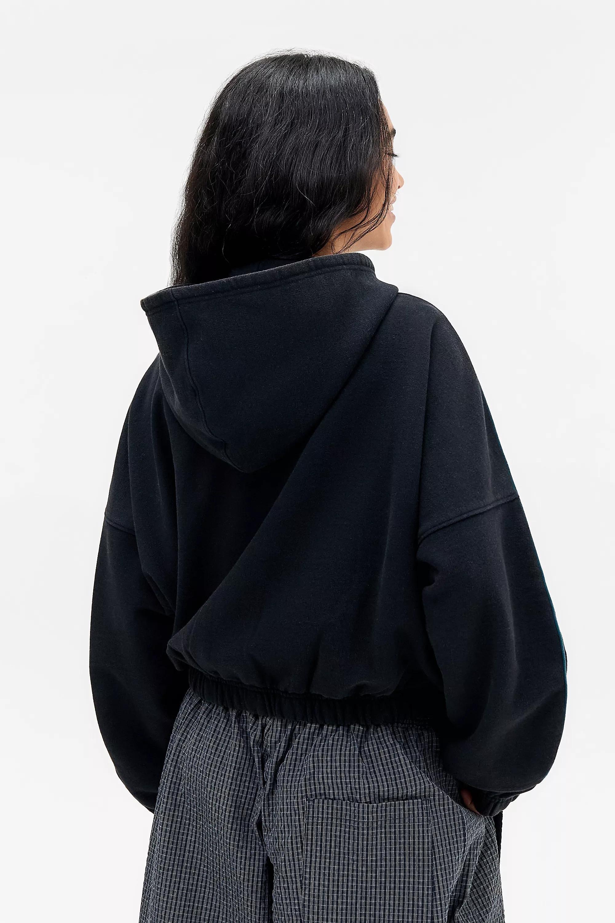 Black iets frans... Zip-Through Bubble Hem Hoodie, BLK, large image number 3