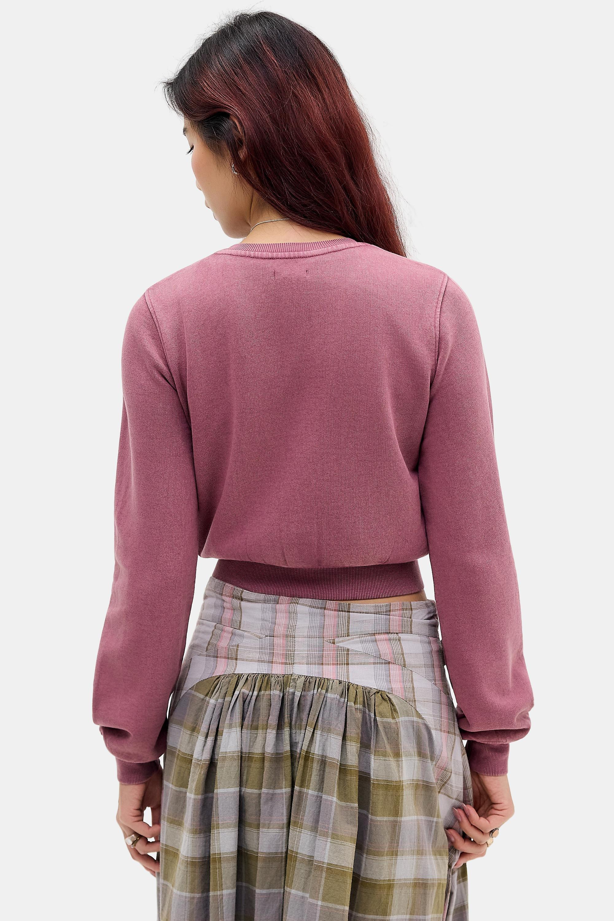 Pink Kimchi Blue Pink Cropped Jersey Cardigan, PINK, large image number 3