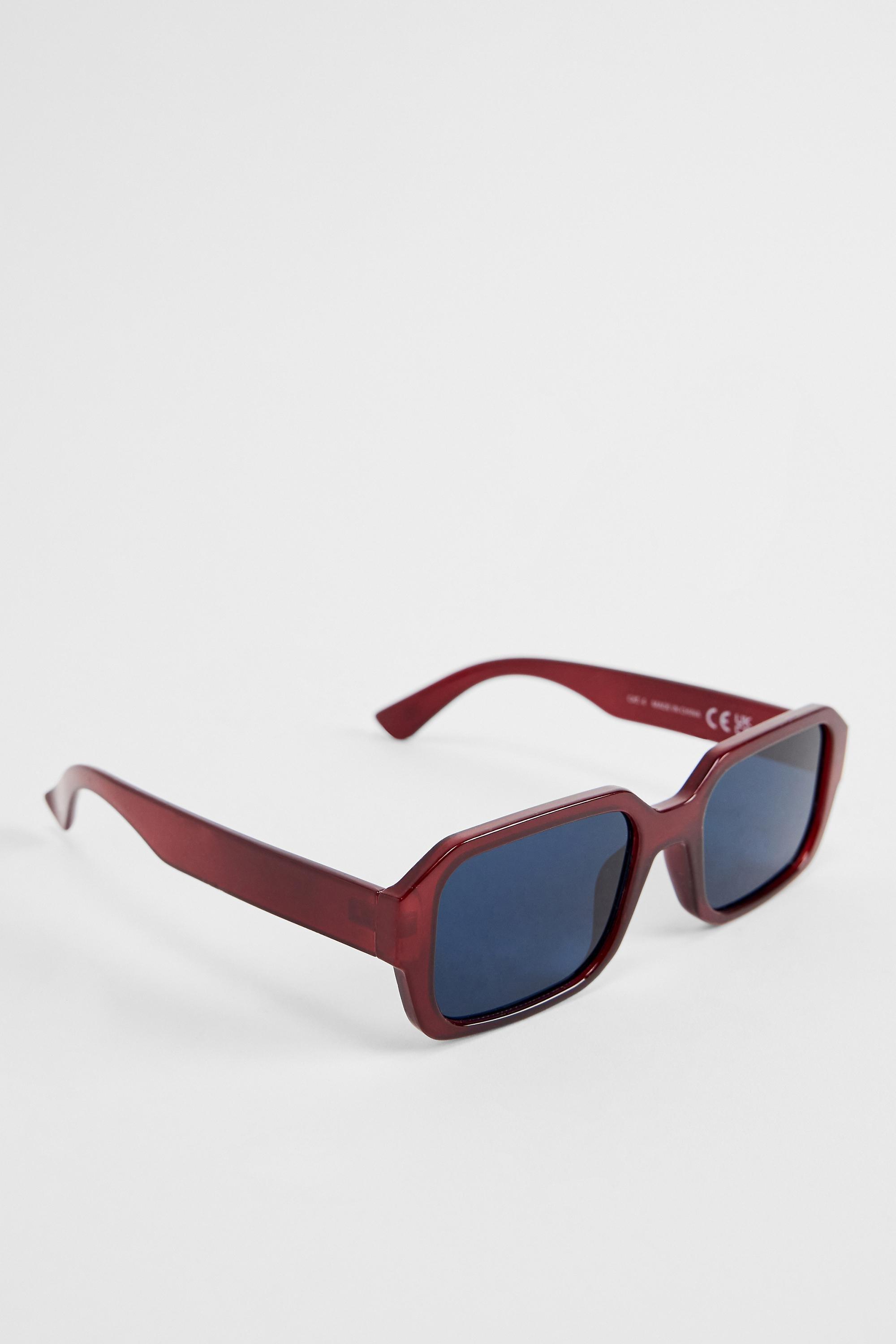 Black iets frans... Split Metal Frame Sunglasses, RED, medium