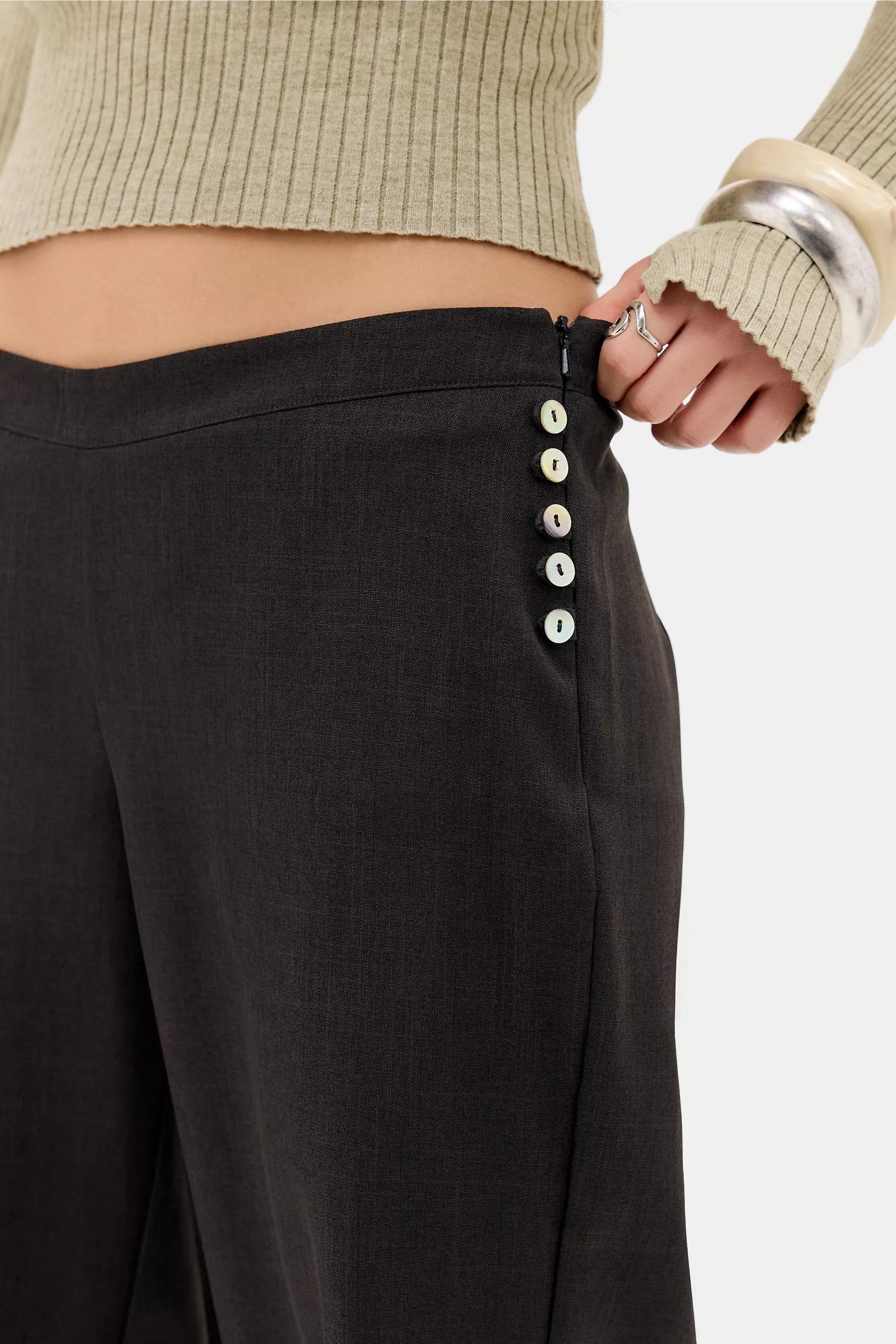 Black Uo Anna Easy Tailored Trousers, BLK, medium