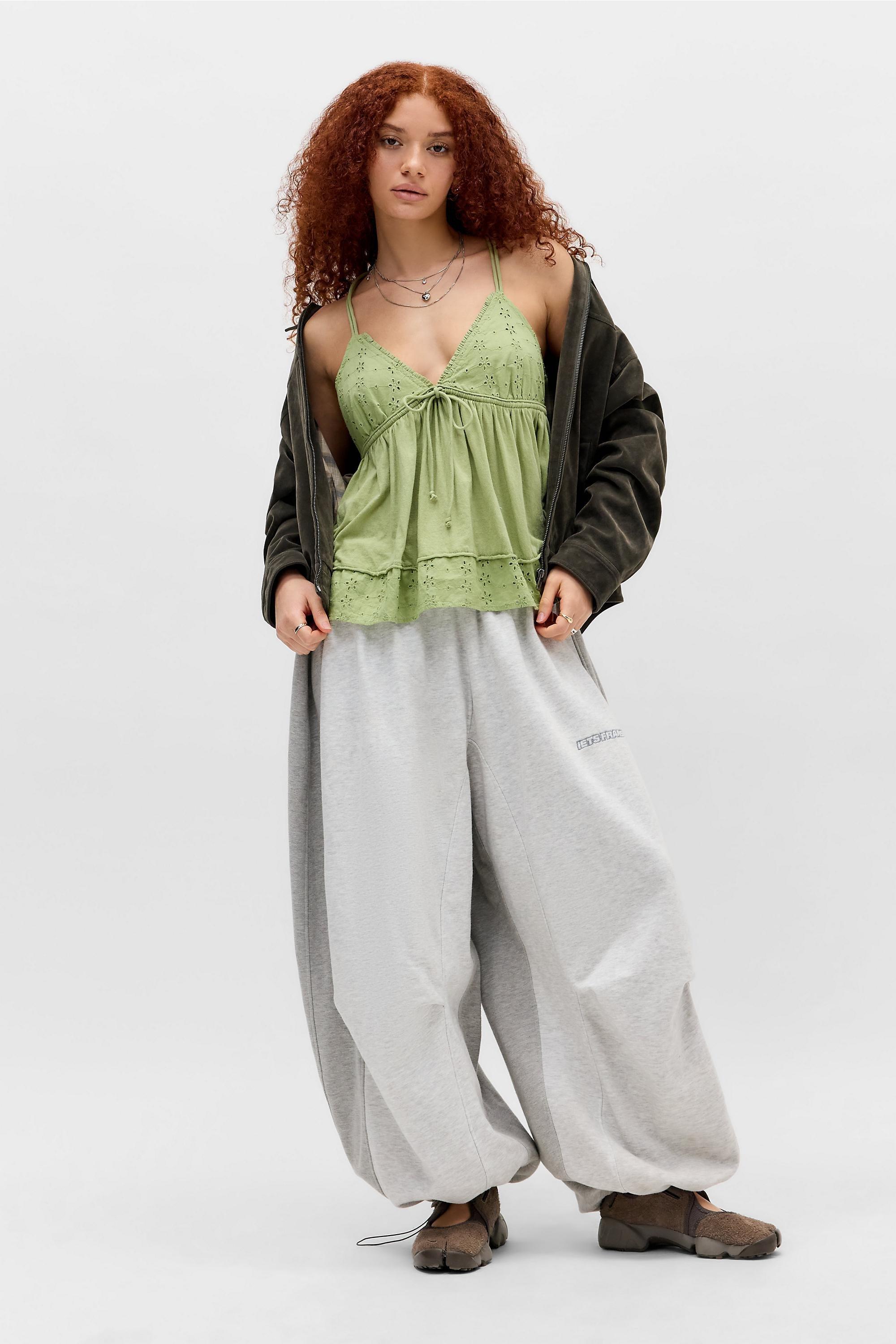 Green Kimchi Blue Izzy Babydoll Tank Top, LT GREEN, large image number 1