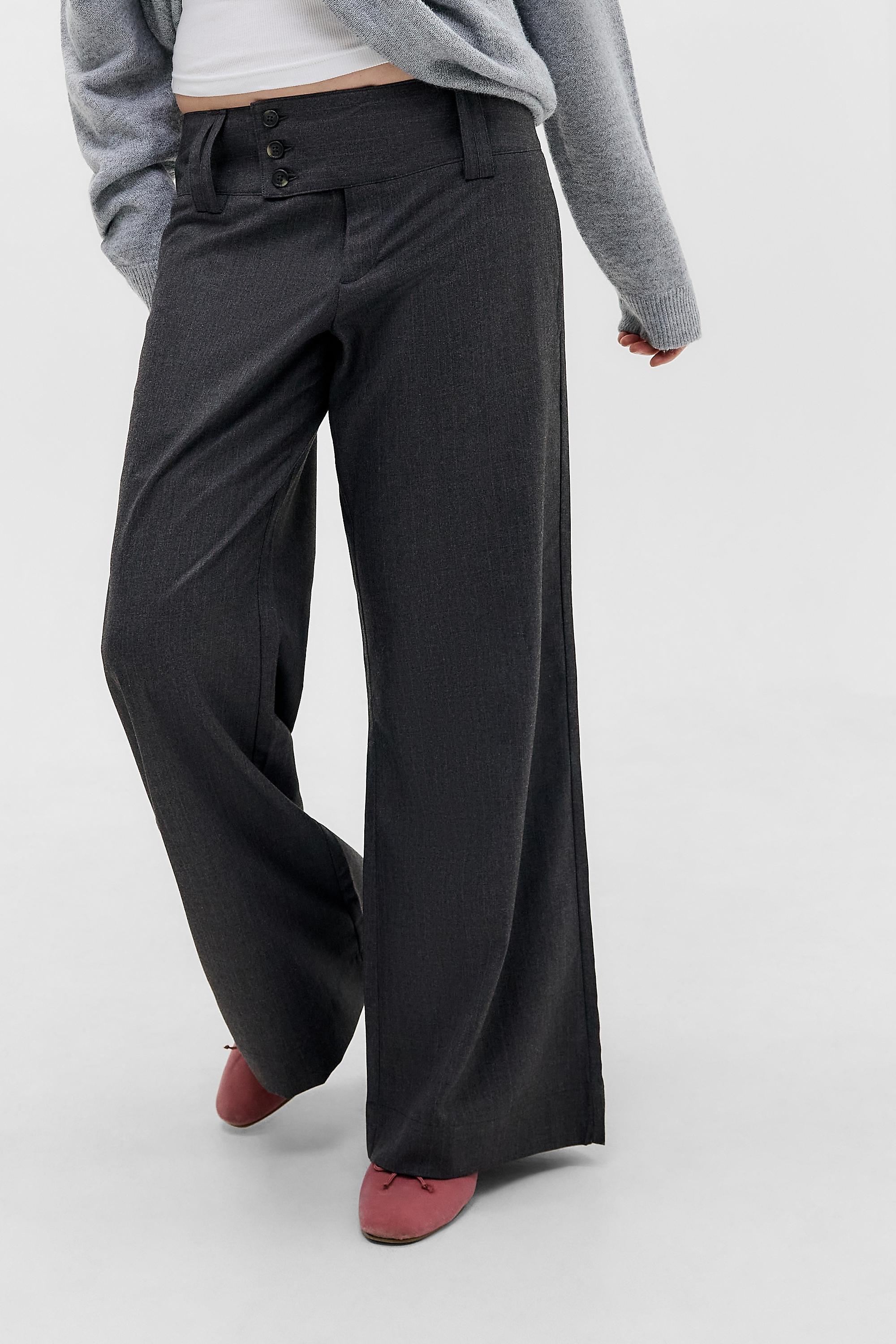 Grey Uo Charli Grey Loose Flare Trousers, GREY, large image number 5