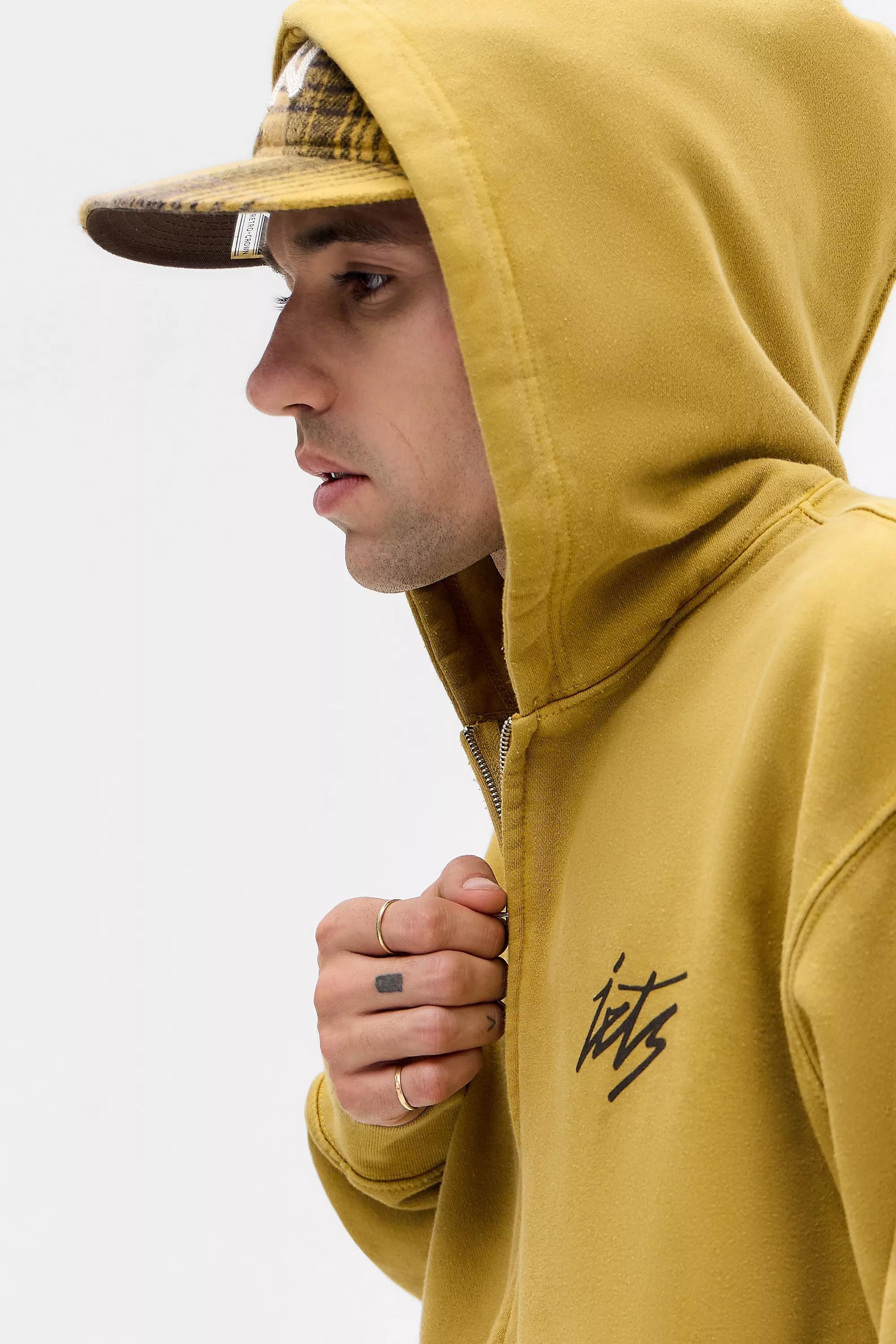 DARK YELLOW iets frans... Yellow Script Zip-Through Hoodie, D YL, large image number 3