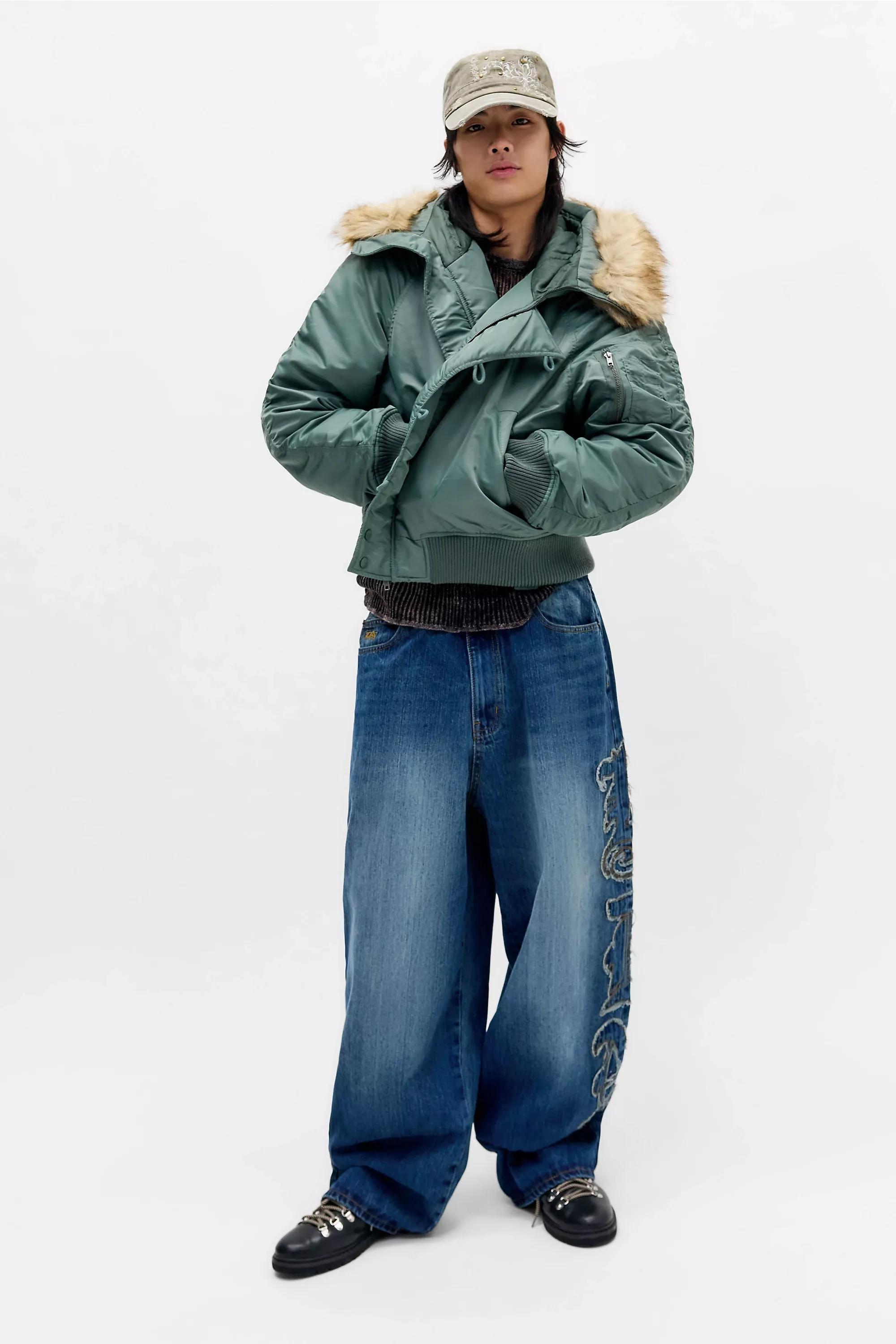 Black Jaded London Ldn Applique Colossus Jeans, BLK, large image number 1