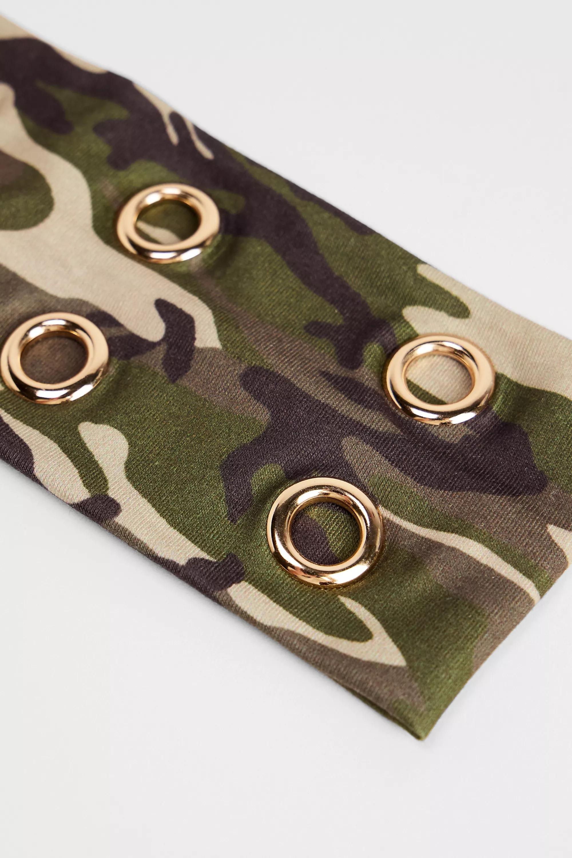 GREEN Camouflage Eyelet Headband, GRN, large image number 2