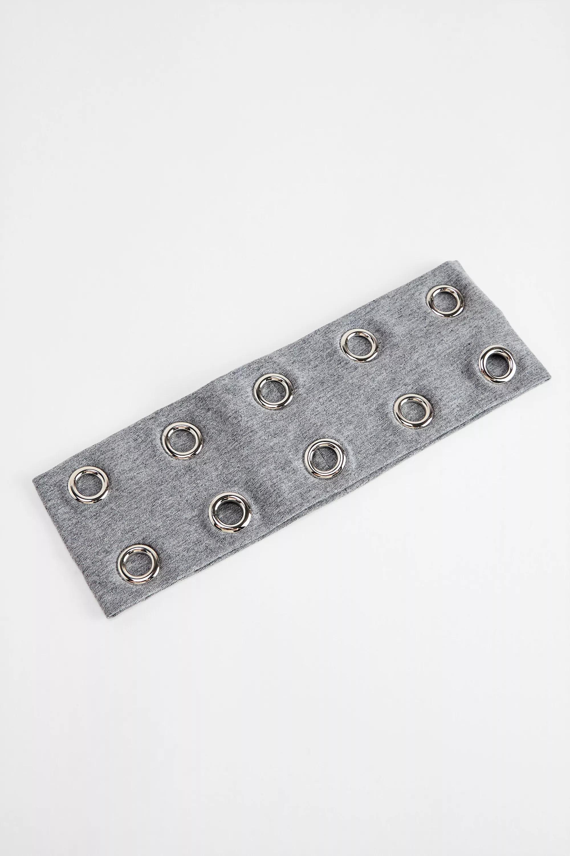 Grey Uo Eyelet Headband, GREY, medium