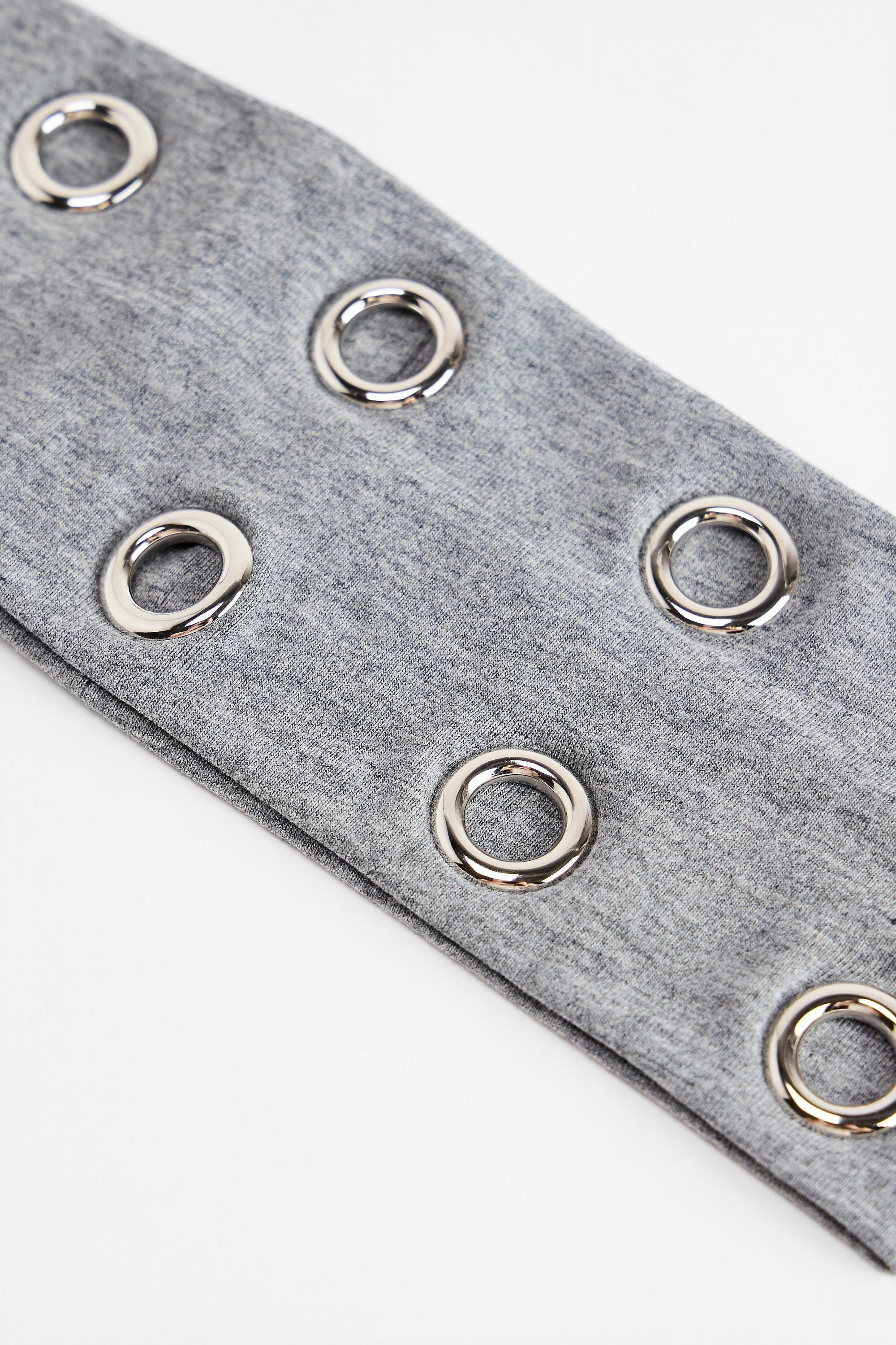 Grey Uo Eyelet Headband, GREY, large image number 2