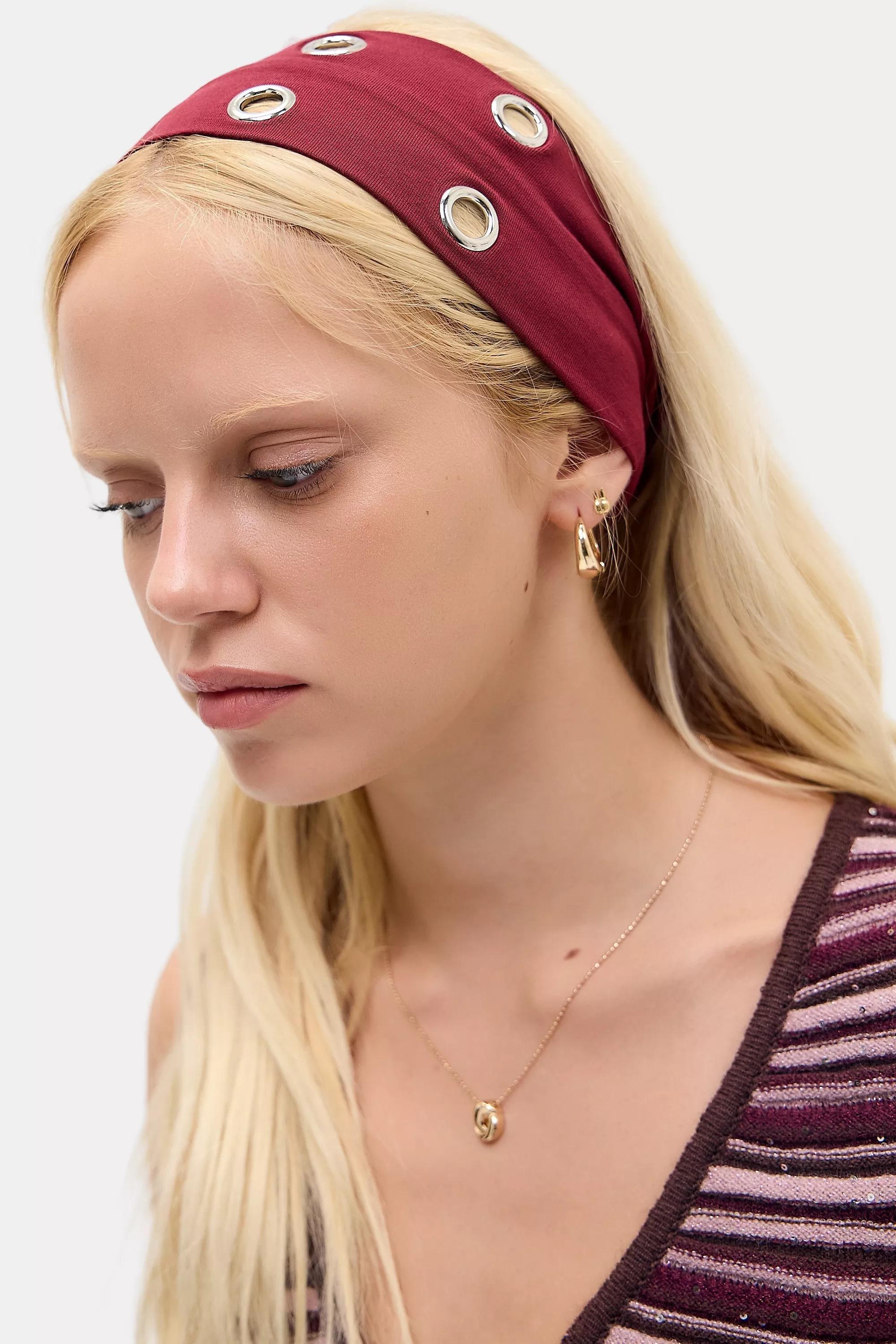 Burgundy Uo Eyelet Headband, A301_0259, large image number 0