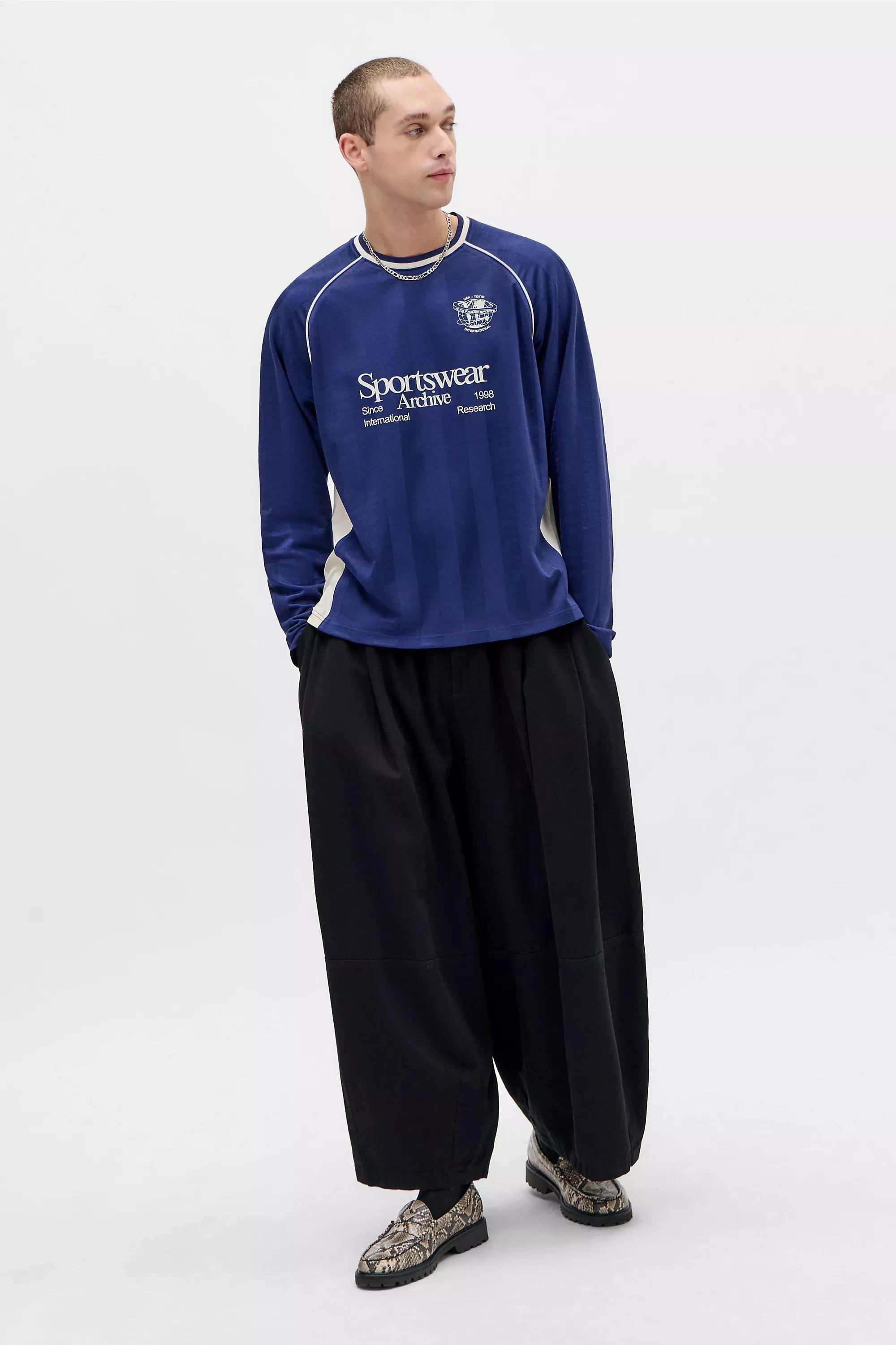 Navy iets frans... Long Sleeve Football T-Shirt, NAVY, large image number 1