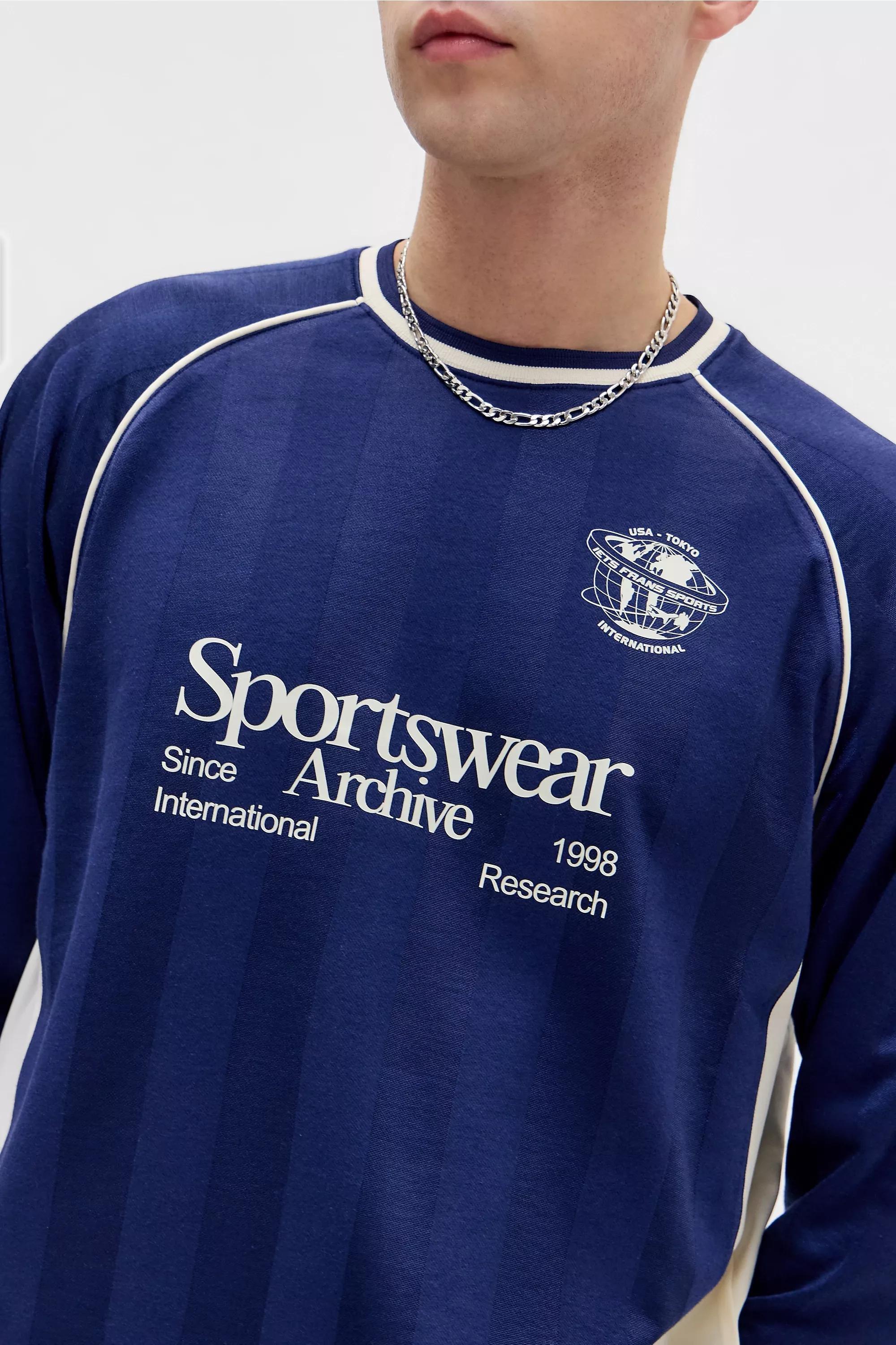 Navy iets frans... Long Sleeve Football T-Shirt, NAVY, large image number 2