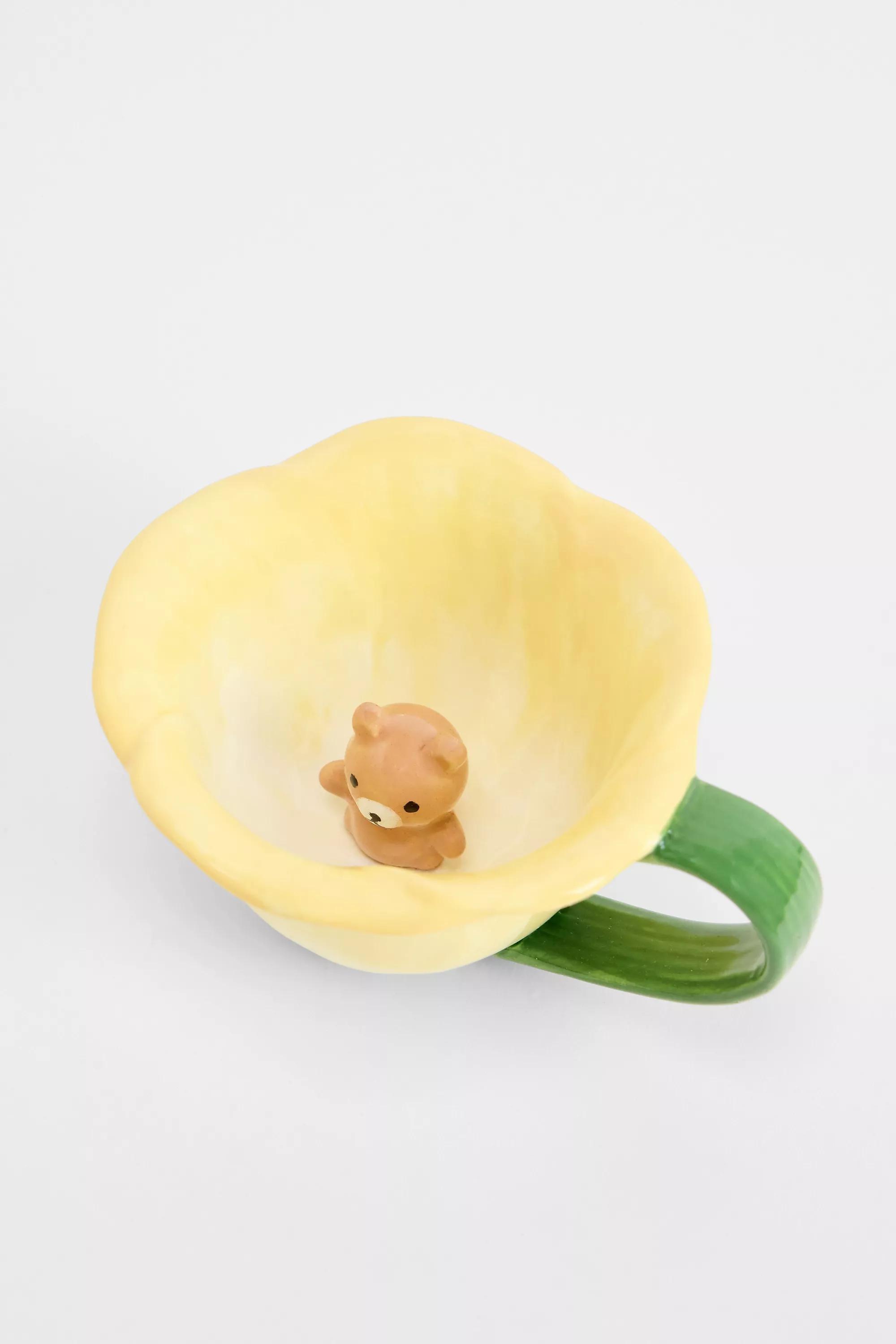Yellow Teddy Sunflower Peekaboo Mug, YEL, medium