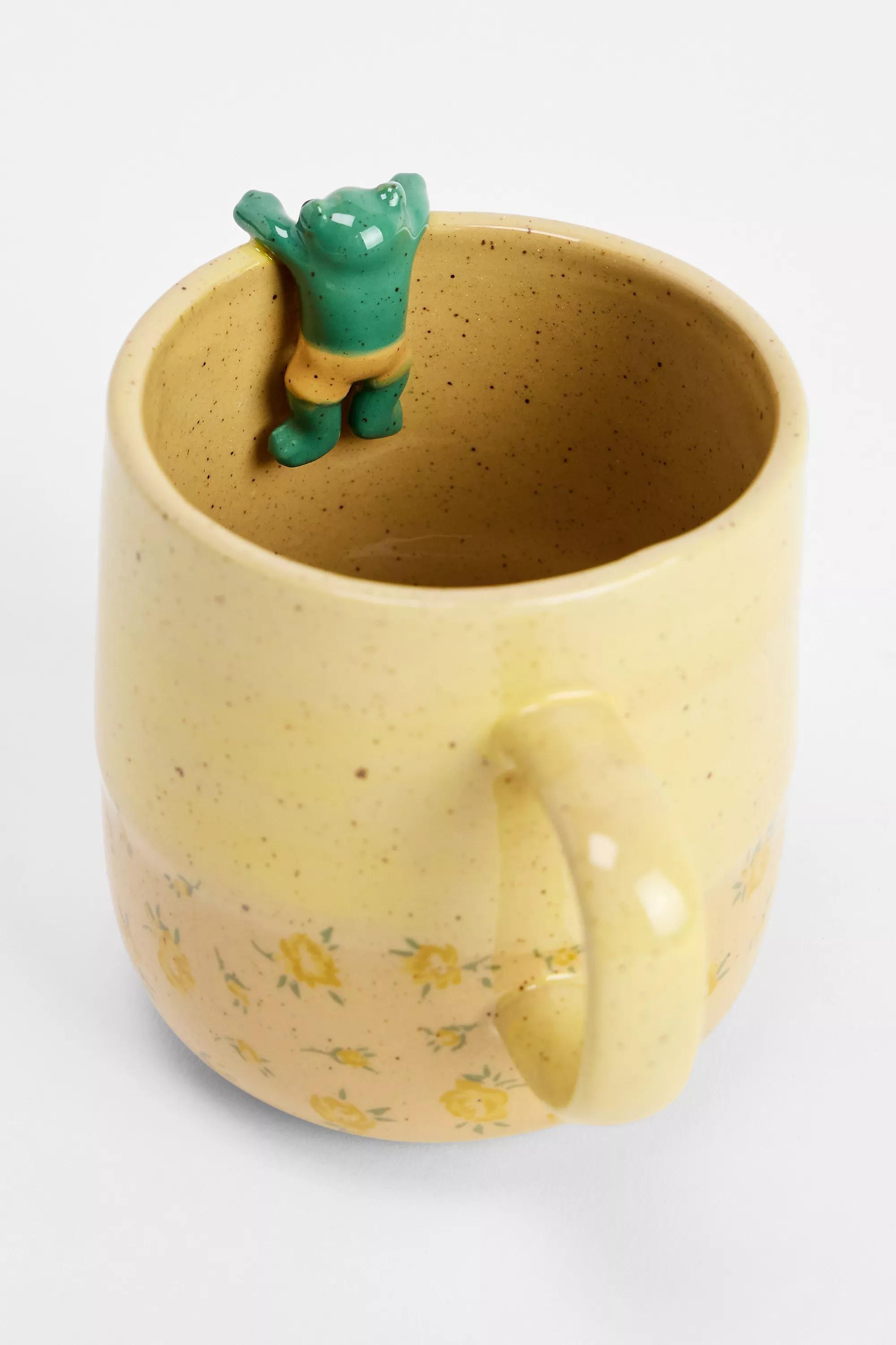 Yellow Peeking Frog Speckle Mug, YEL, large image number 3