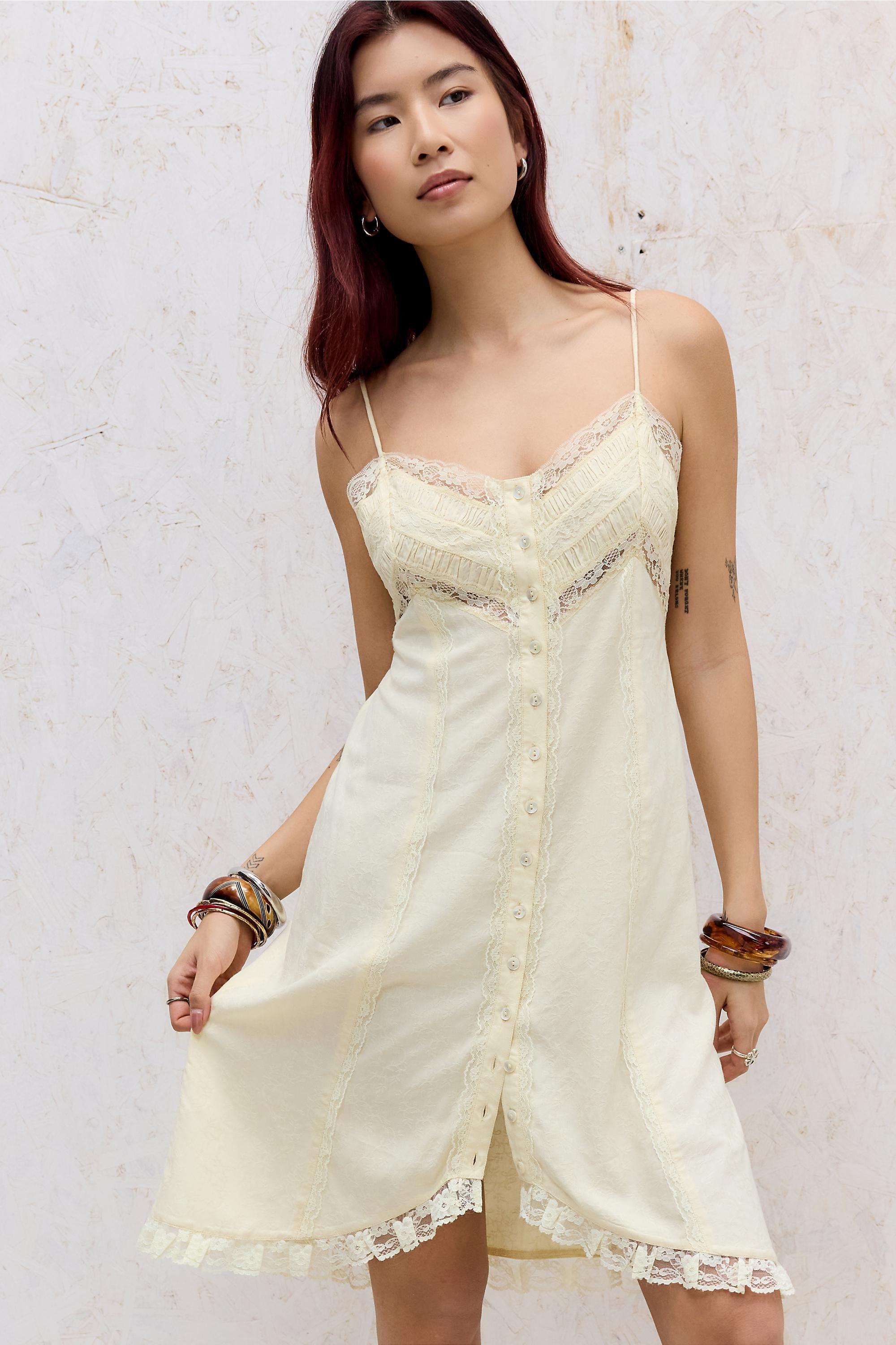 Yellow Light Before Dark Enya Button-Down Nightie, YEL, large image number 2