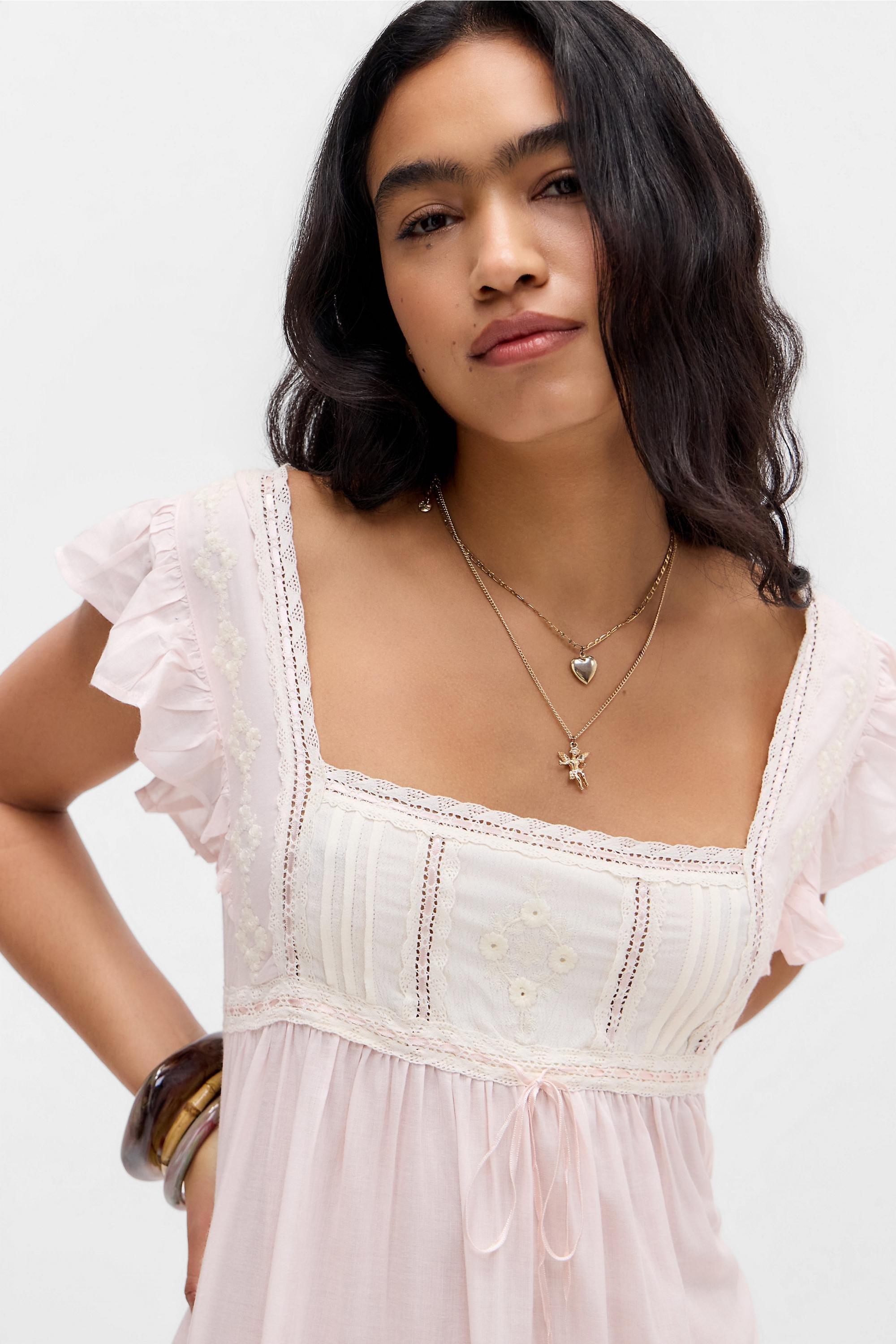Pink Kimchi Blue Aurelia Midi Nightie, PINK, large image number 1