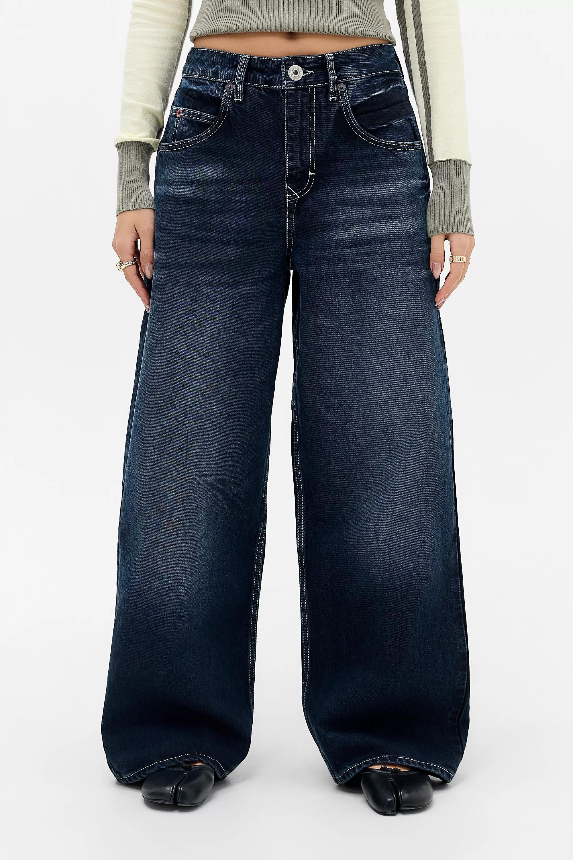 Navy Bdg Jaya Dragon Embroidered Jeans, A301_0501, large image number 1