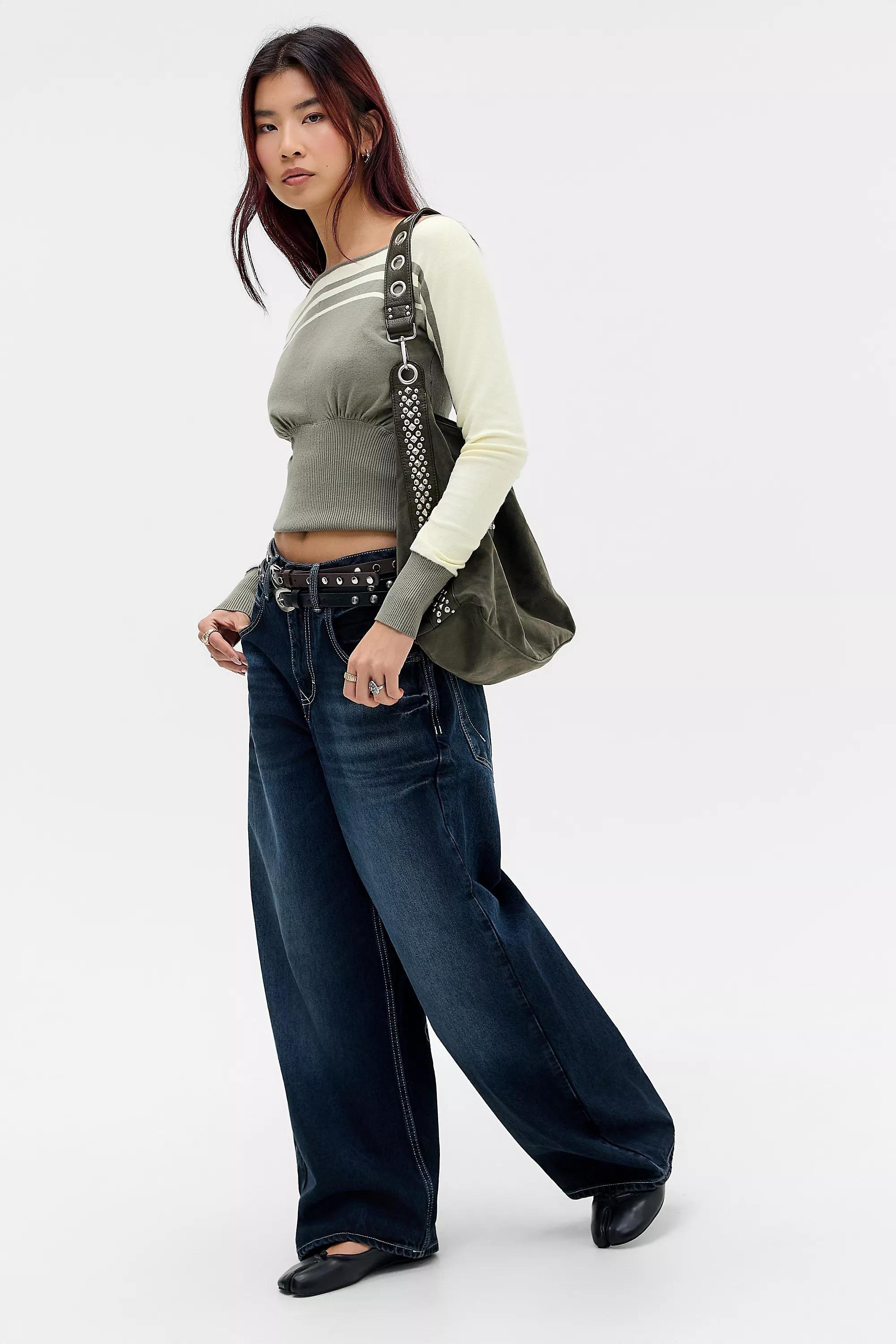 Navy Bdg Jaya Dragon Embroidered Jeans, A301_0501, large image number 3