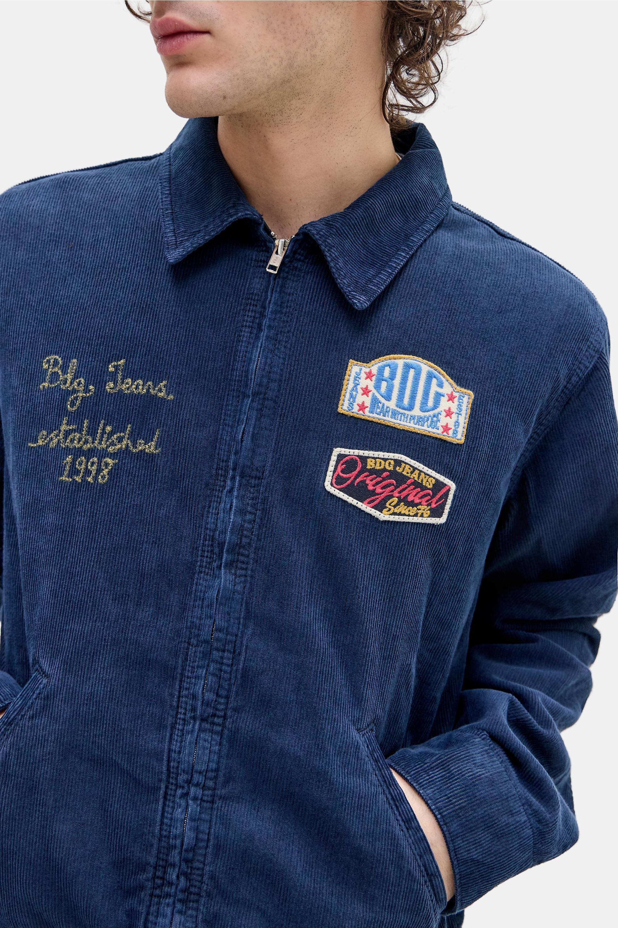 Navy BDG Navy Corduroy Mechanic Jacket, NAVY, large image number 1