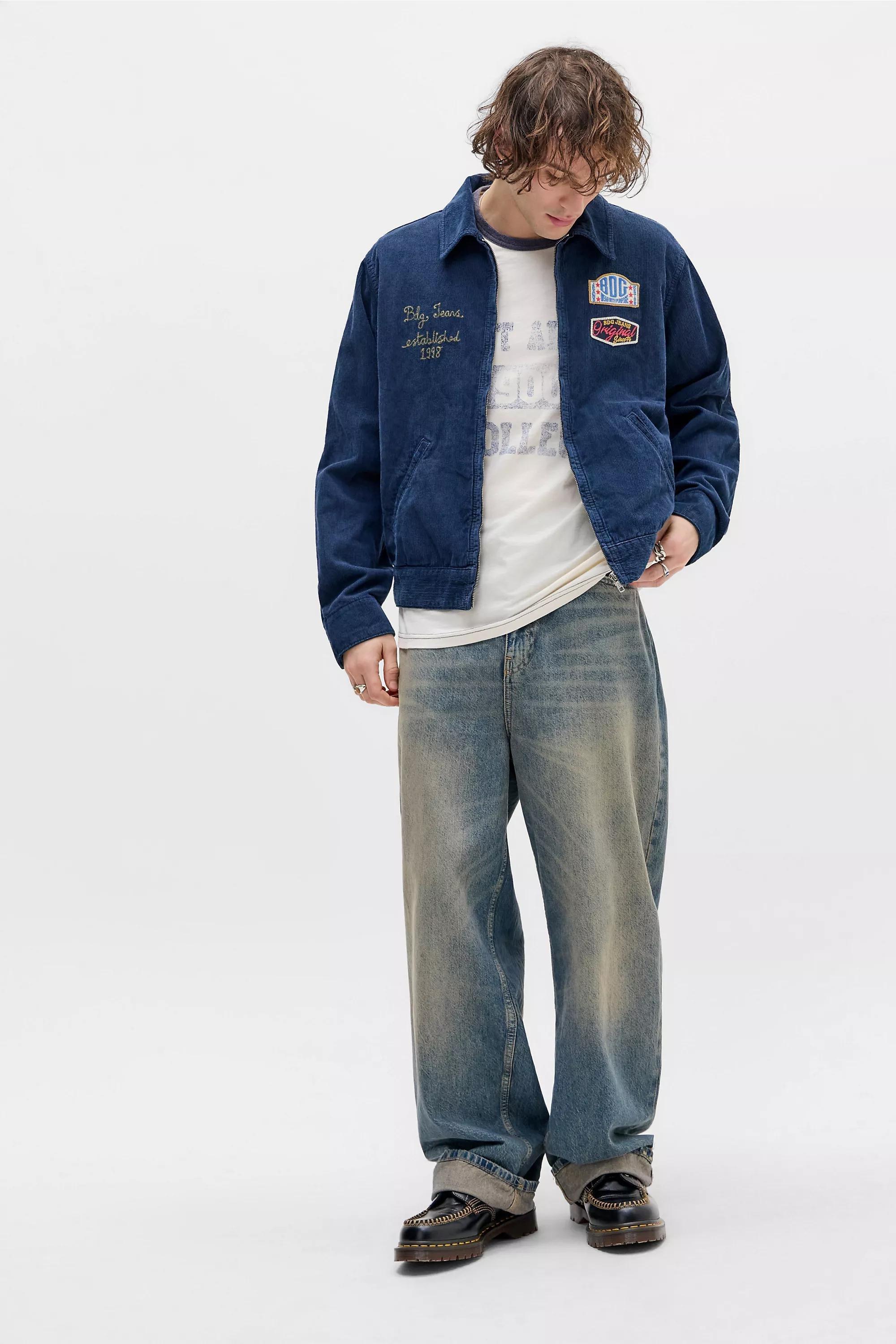 Navy BDG Navy Corduroy Mechanic Jacket, NAVY, large image number 2