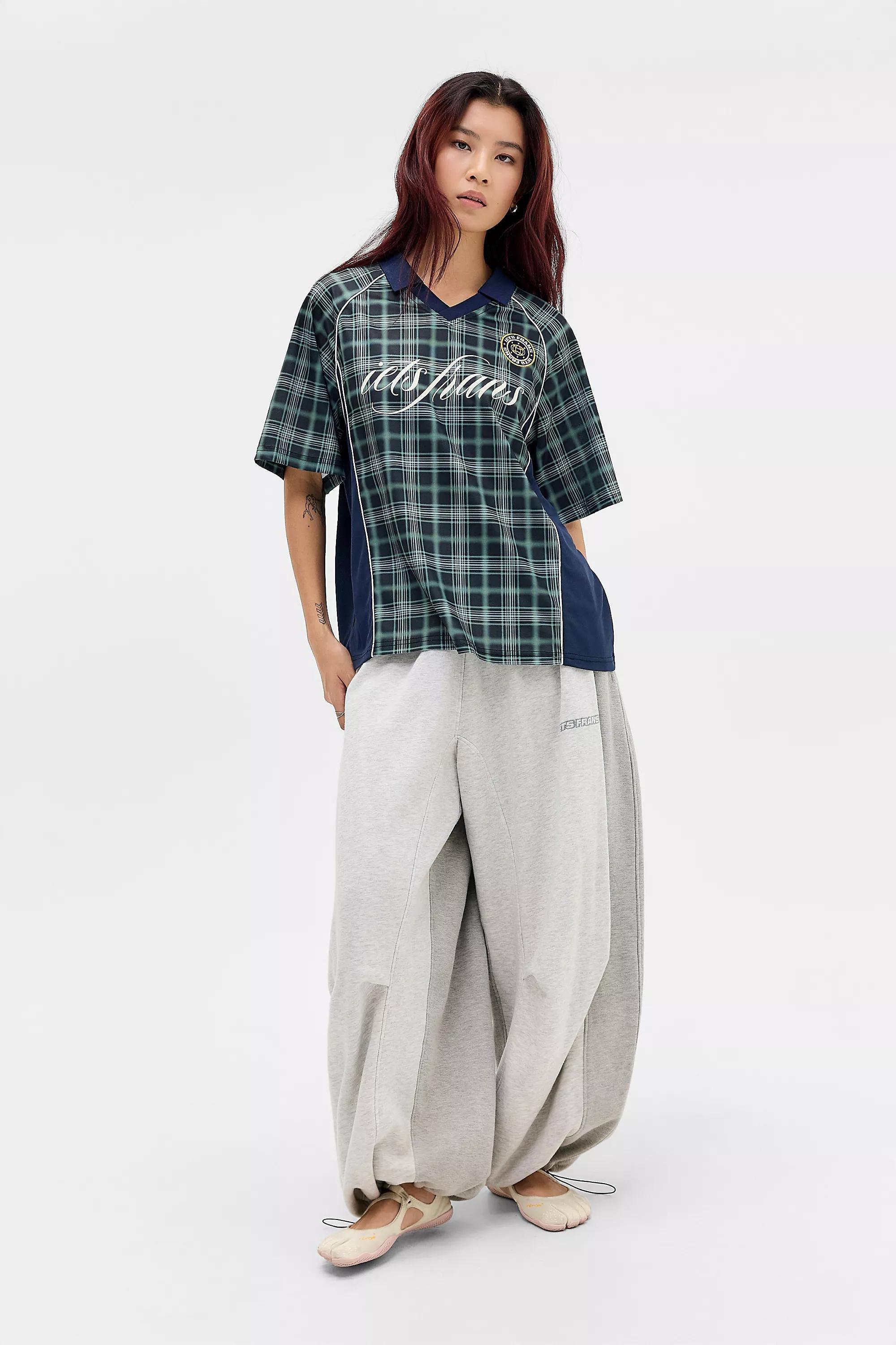 Navy Iets Frans... Check Boyfriend Football T-Shirt, NAVY, large image number 2