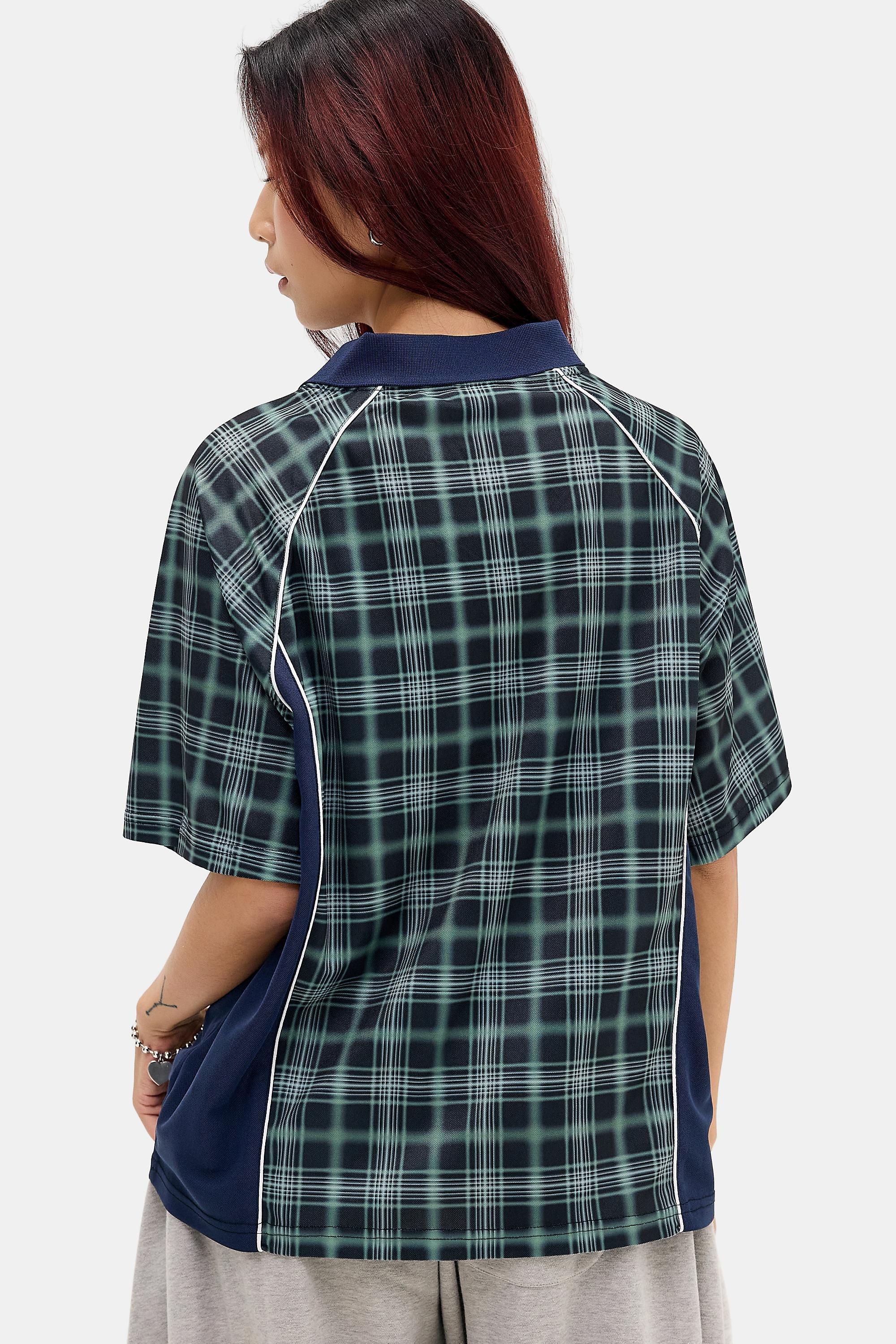 Navy Iets Frans... Check Boyfriend Football T-Shirt, NAVY, large image number 3