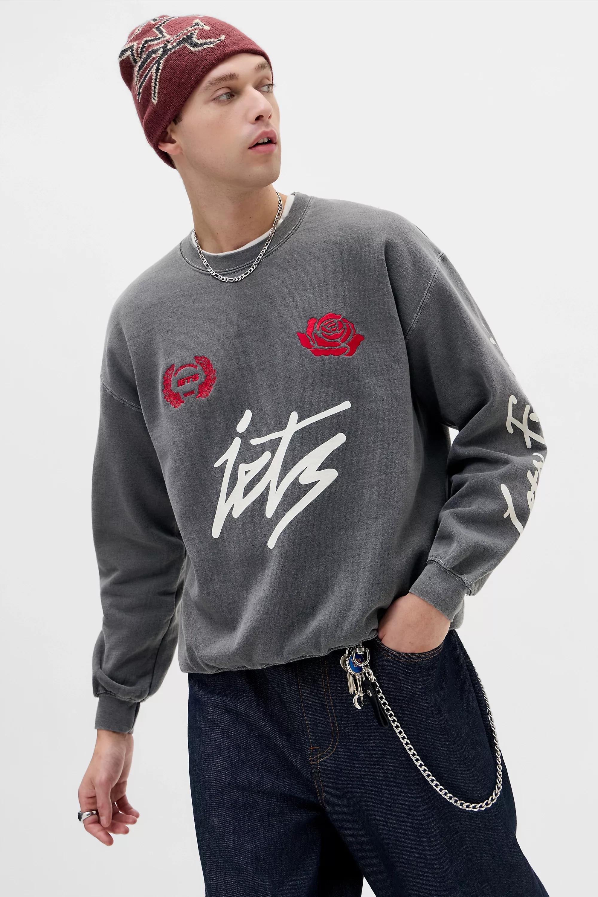 BLACK iets frans... Washed Black Sporty Sweatshirt, BLK, large image number 0