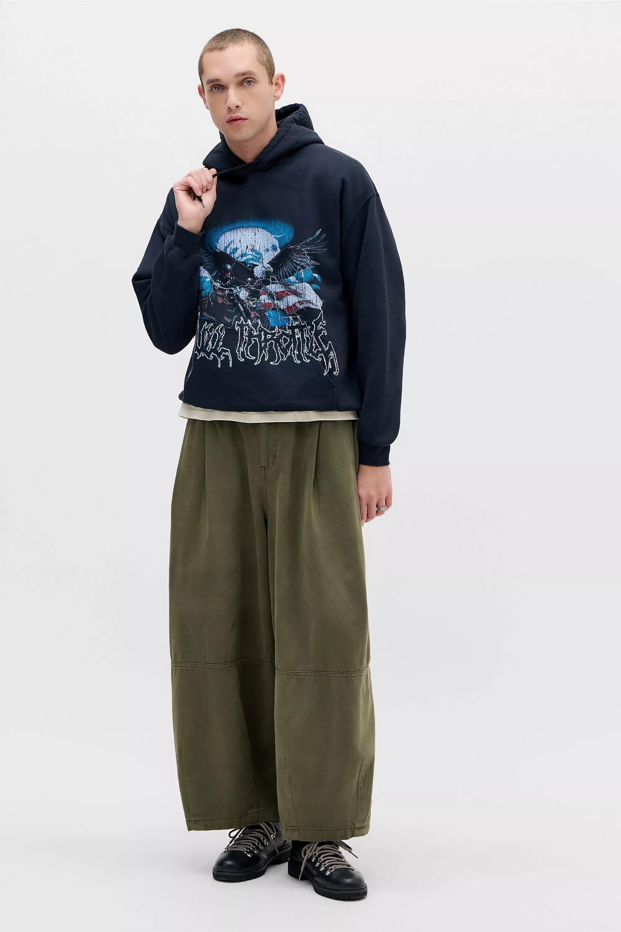 Black Uo Sun bleach Eagle Hoodie, BLK, medium