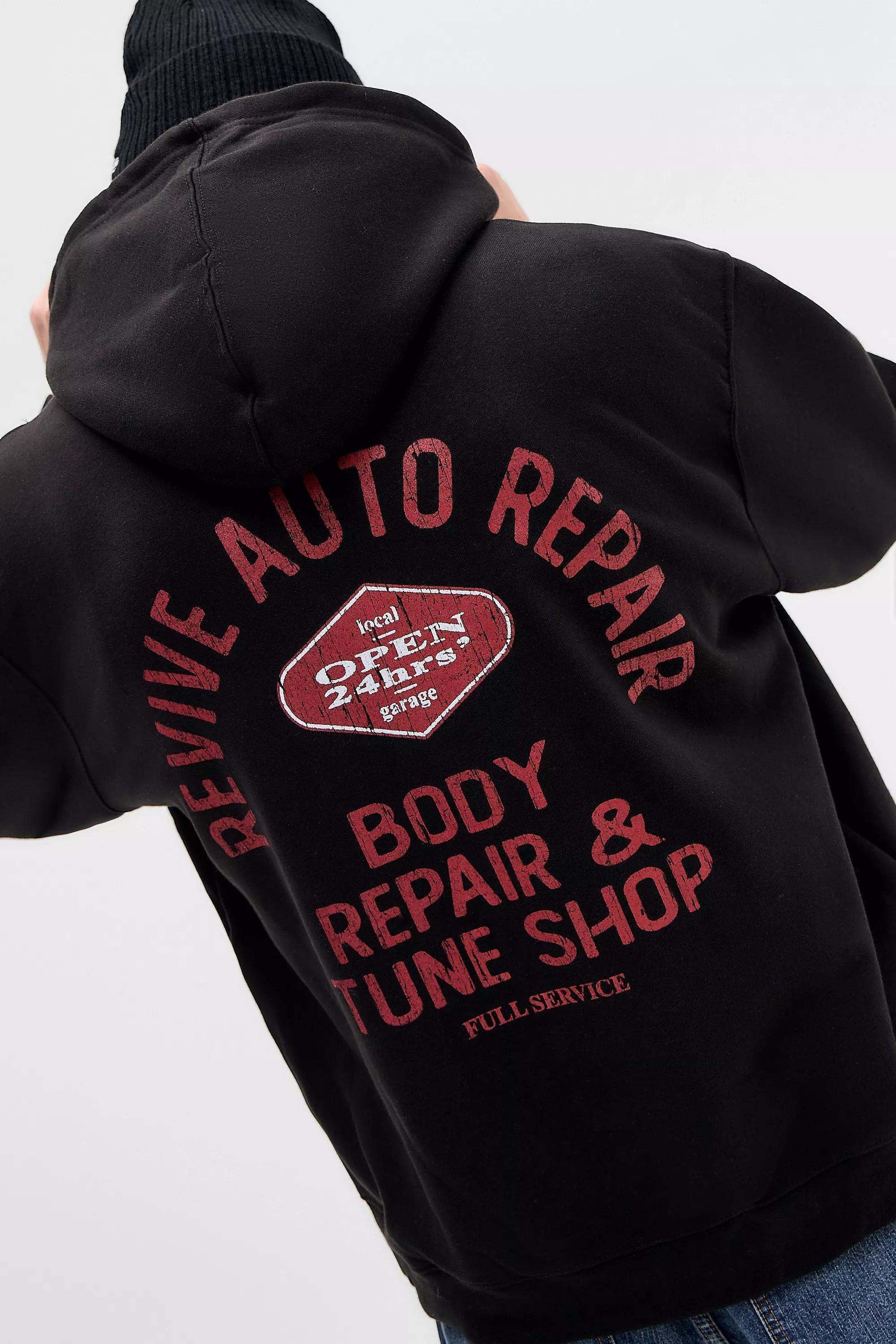 BLACK UO Black Auto Repair Zip-Through Hoodie, BLK, large image number 0