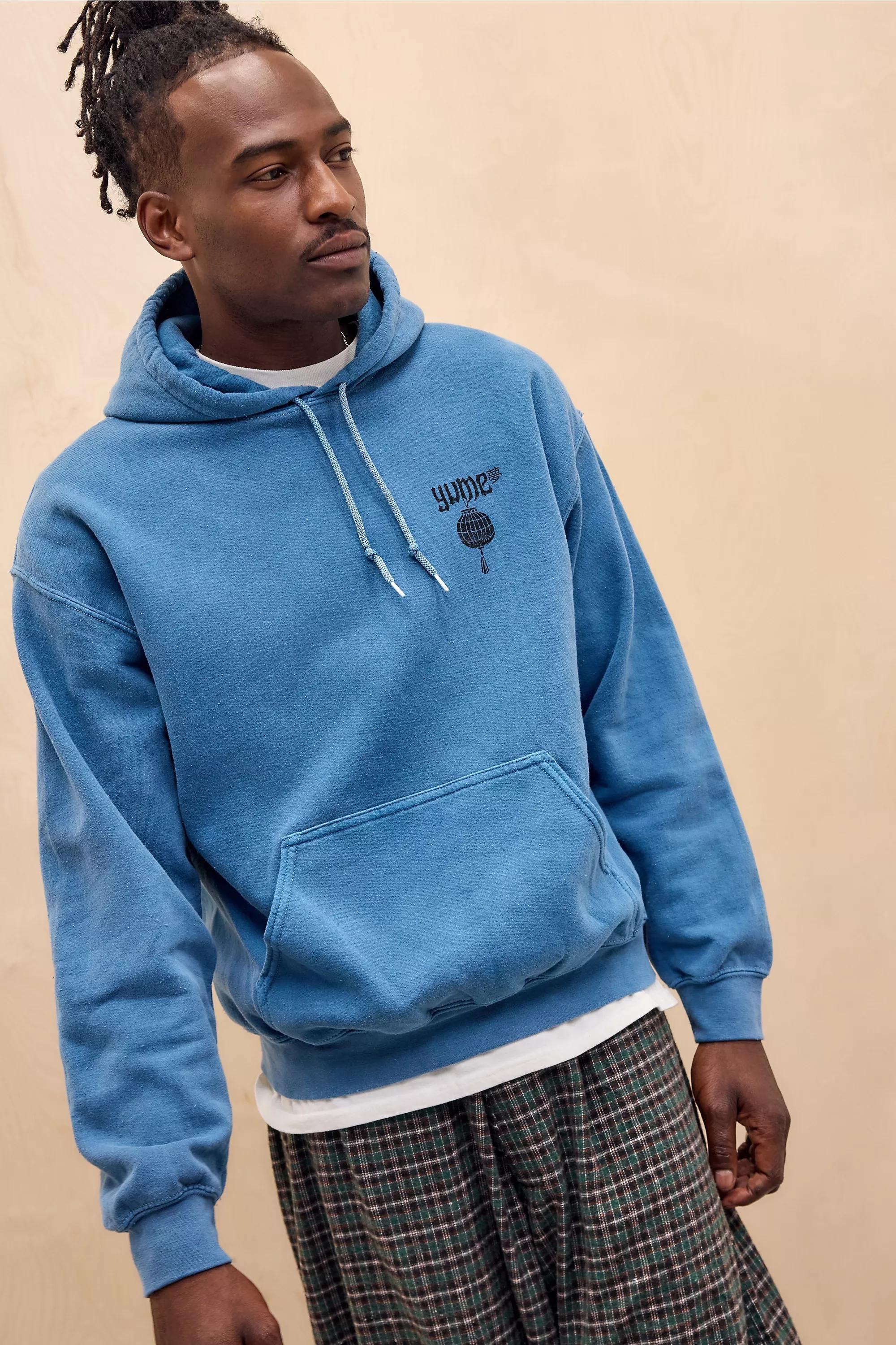 BLUE UO Blue Japan Floral Hoodie, BLUE, large image number 1