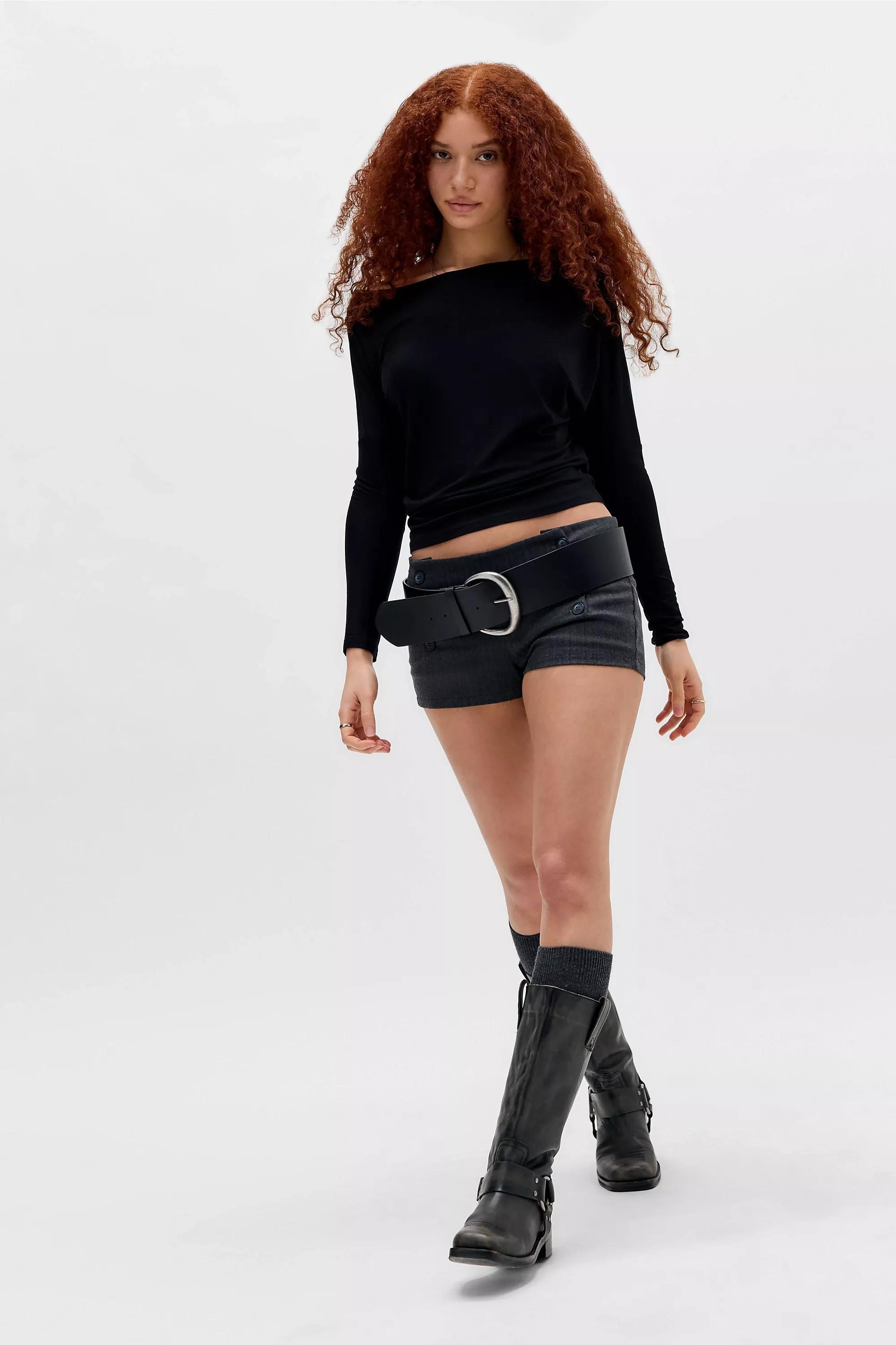 Black Silence + Noise Livia Off-Shoulder T-Shirt, BLK, large image number 1