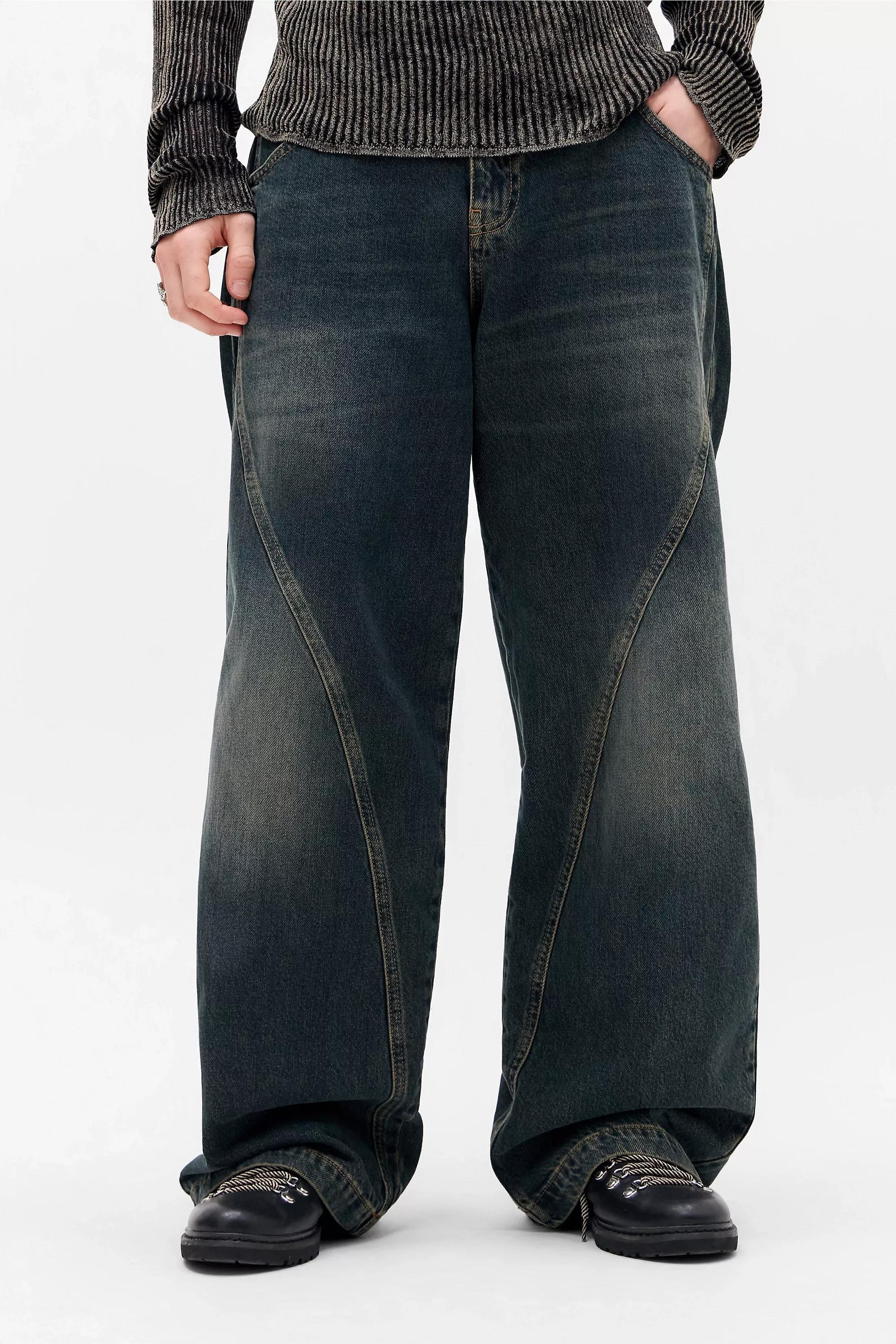 Blue Bdg Neo Green Tint Twist Jeans, BLUE, medium