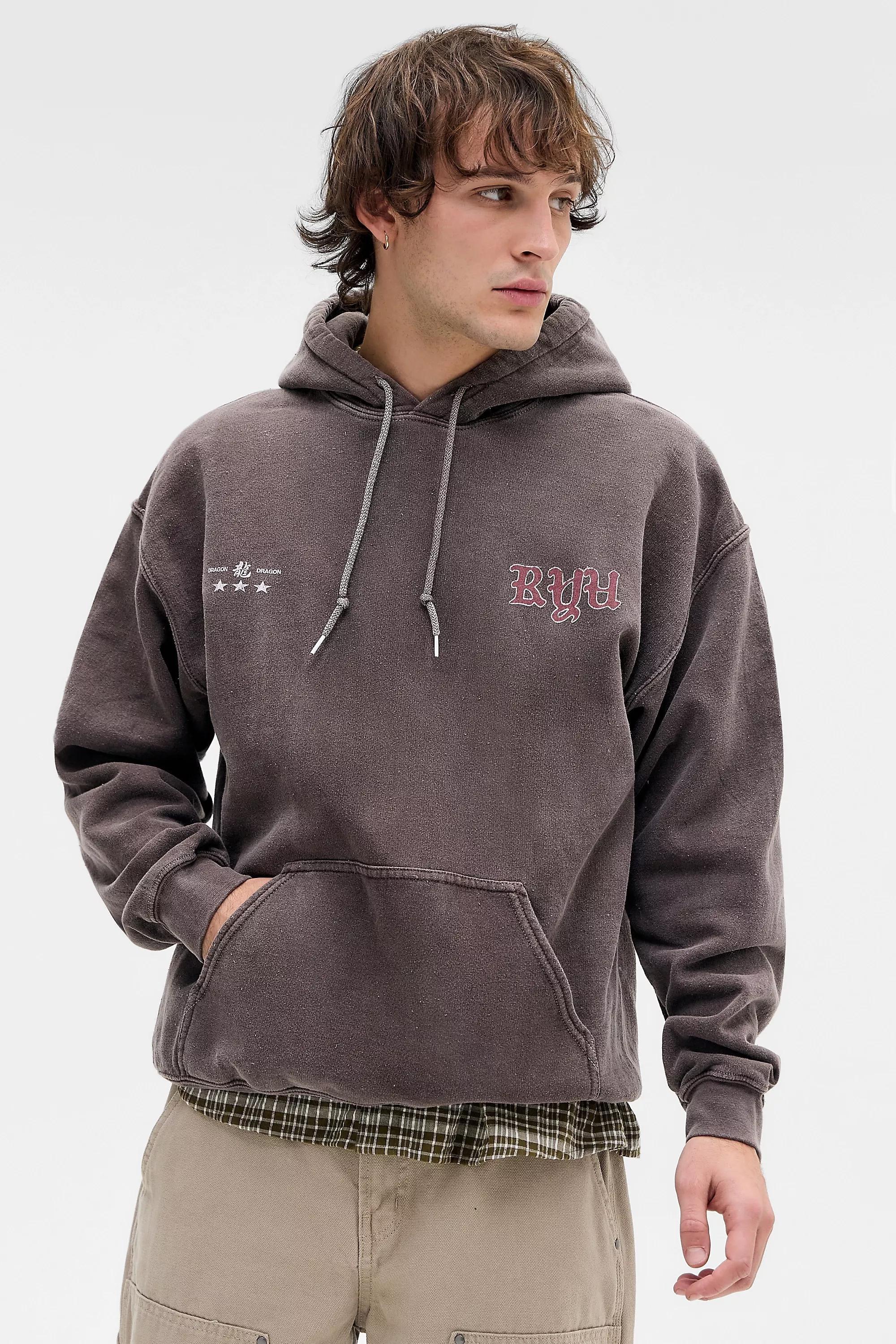 BROWN UO Brown Asiatic Dragon Hoodie, BRN, large image number 1